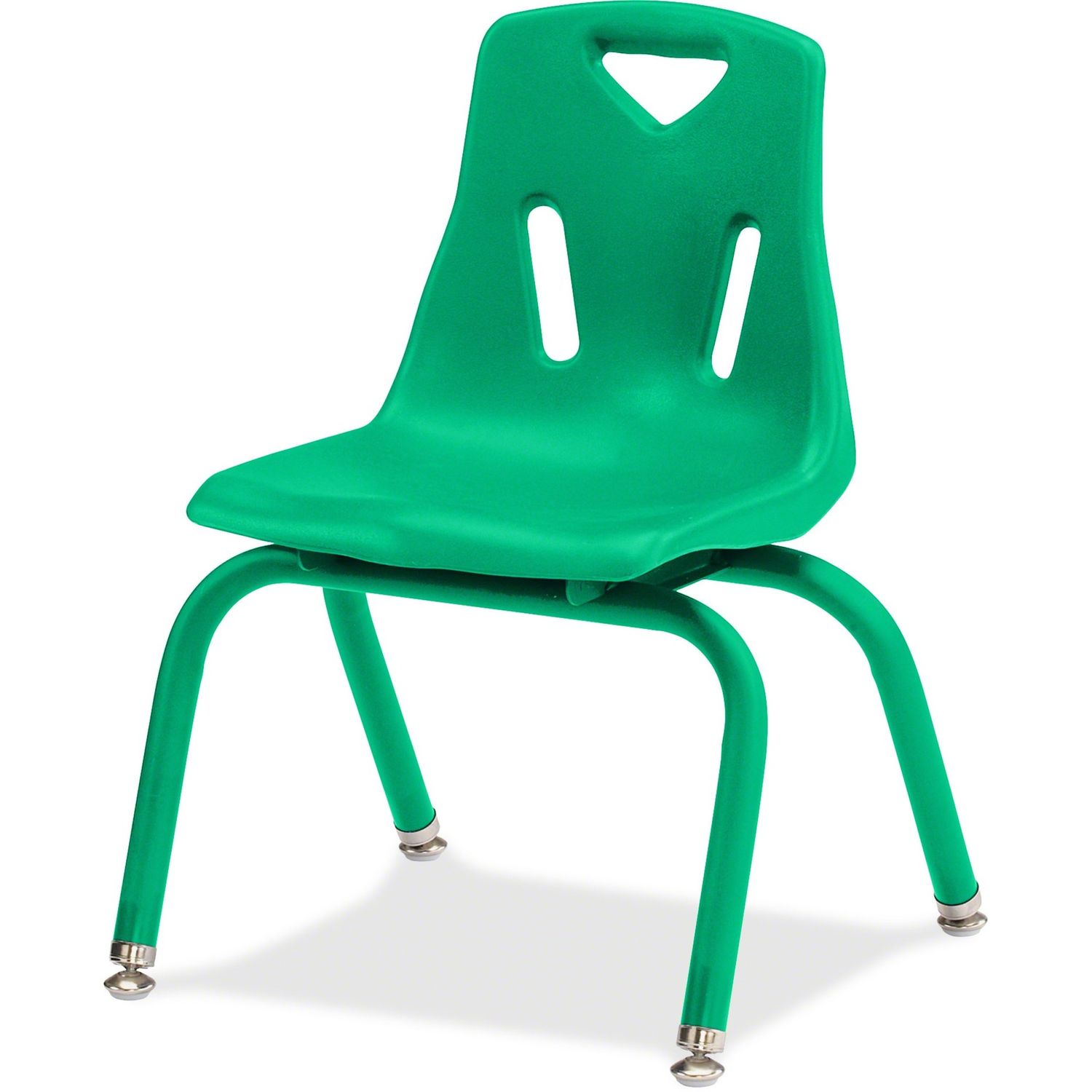 Berries Plastic Chair with Powder Coated Legs Steel Frame, Four-legged Base, Green, Polypropylene, 1 Each