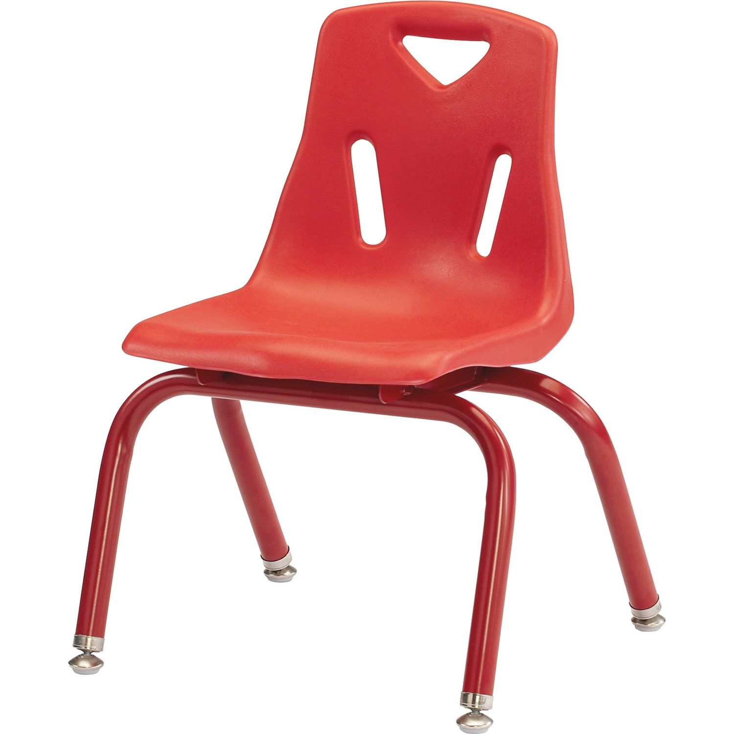 Berries Powder-Coated Leg Color 14" Plastic Chair Steel Frame, Red, Plastic, Polypropylene, 1 Each