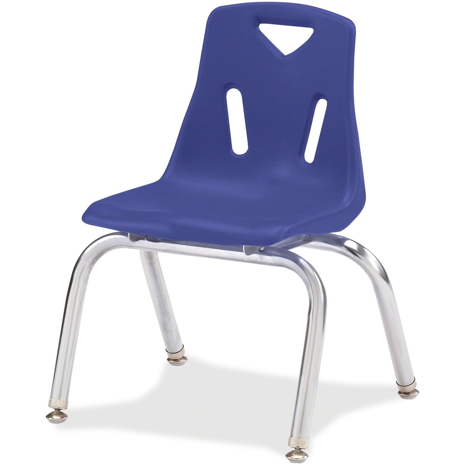 Berries Plastic Chairs with Chrome-Plated Legs Blue Polypropylene Seat, Steel Frame, Four-legged Base, Blue, 1 Each