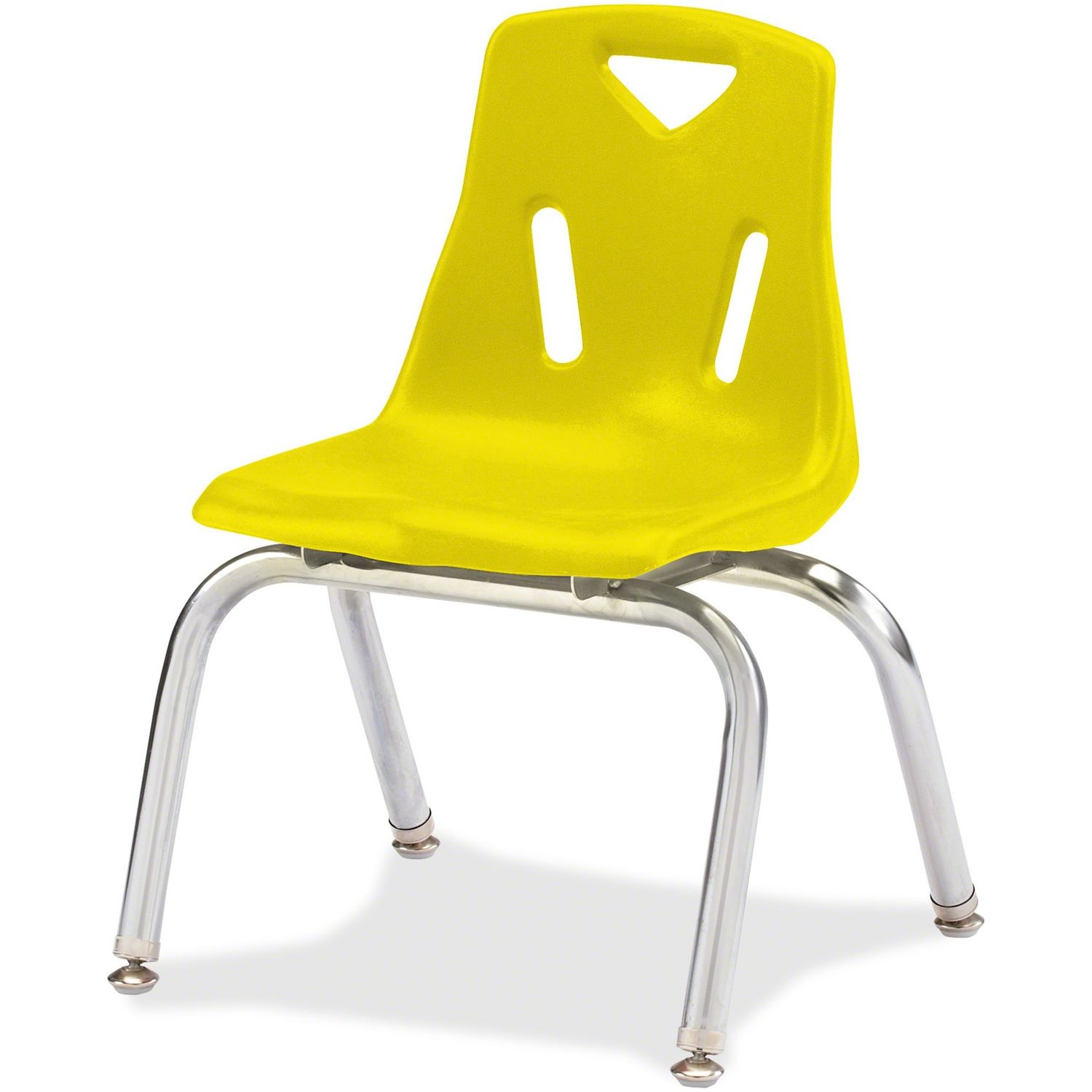 Berries Plastic Chairs with Chrome-Plated Legs Yellow Polypropylene Seat, Steel Frame, Four-legged Base, Yellow, 1 Each