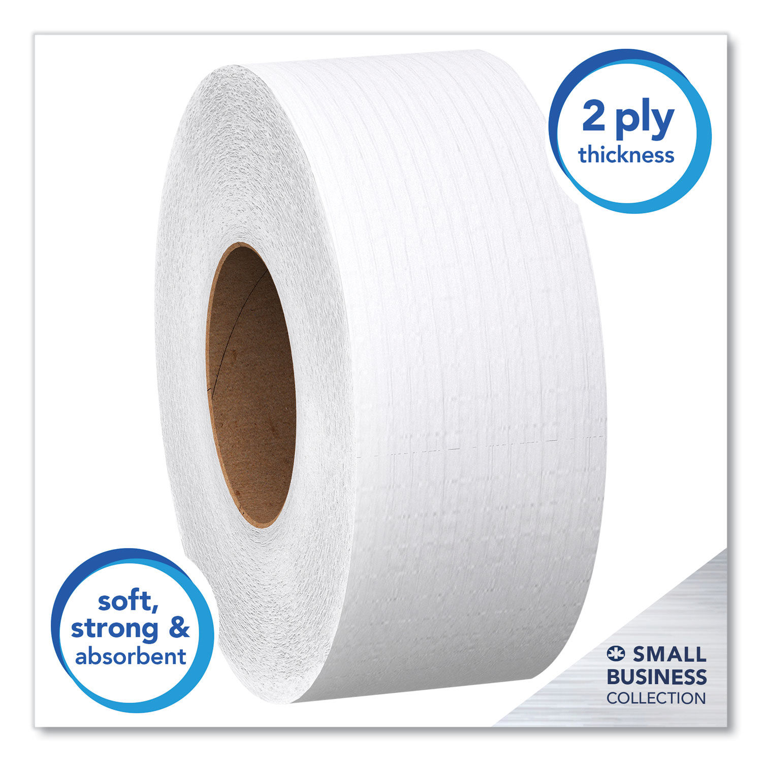 Essential JRT Jumbo Roll Bathroom Tissue Septic Safe, 2-Ply, White, 3.55" x 1,000 ft, 4 Rolls/Carton