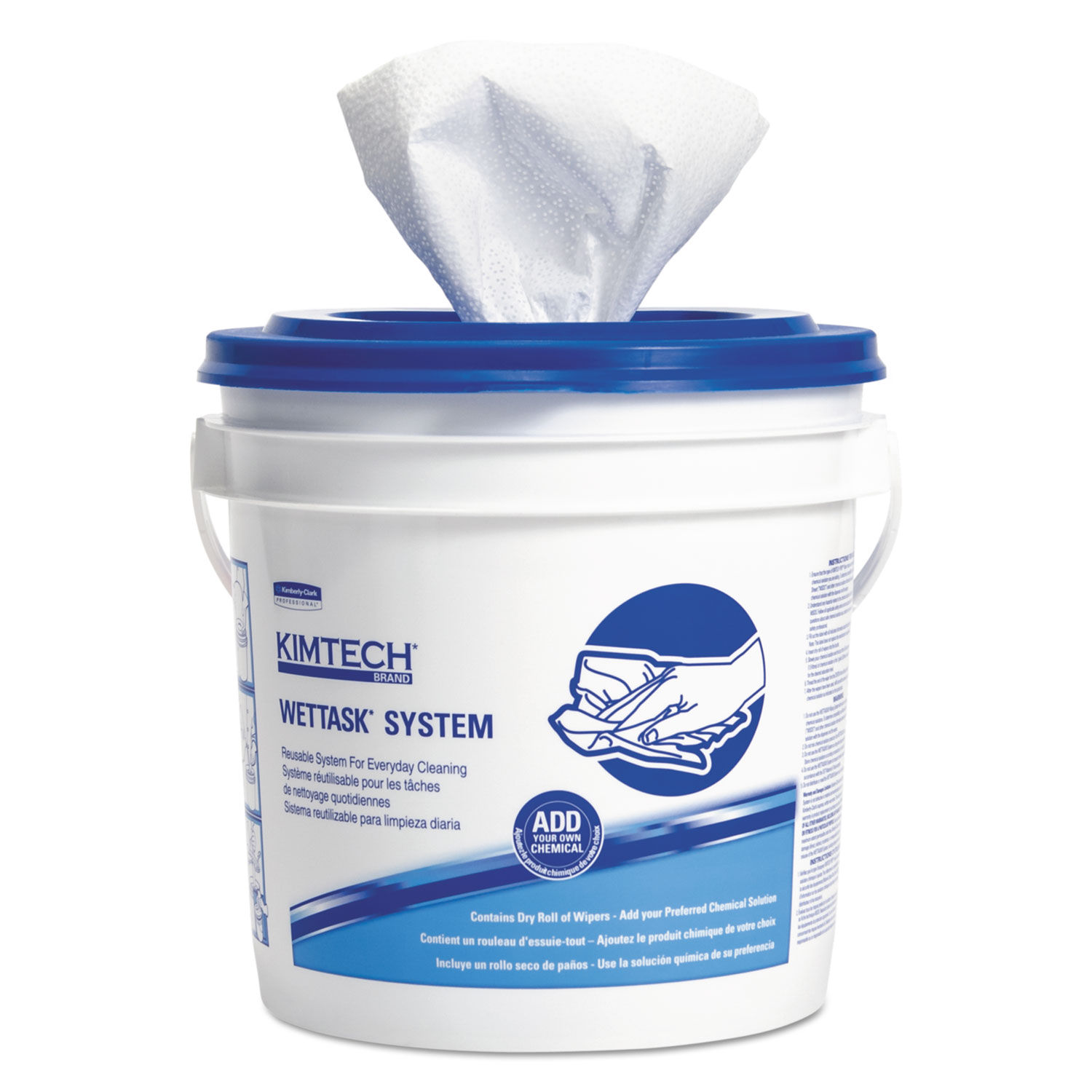 Power Clean Wipers for Solvents WetTask Customizable Wet Wiping System 12 x 12.5 Unscented, 60/Roll, 5 Rolls/1 Bucket/CT