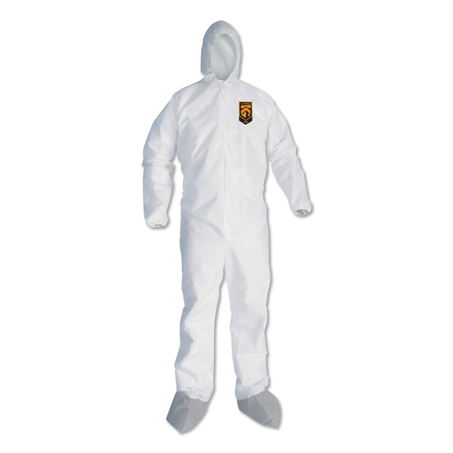 A45 Liquid/Particle Protection Surface Prep/Paint Coveralls Hood, Elastic Wrist/Ankles, Boots, 4XL, White, 25/Carton
