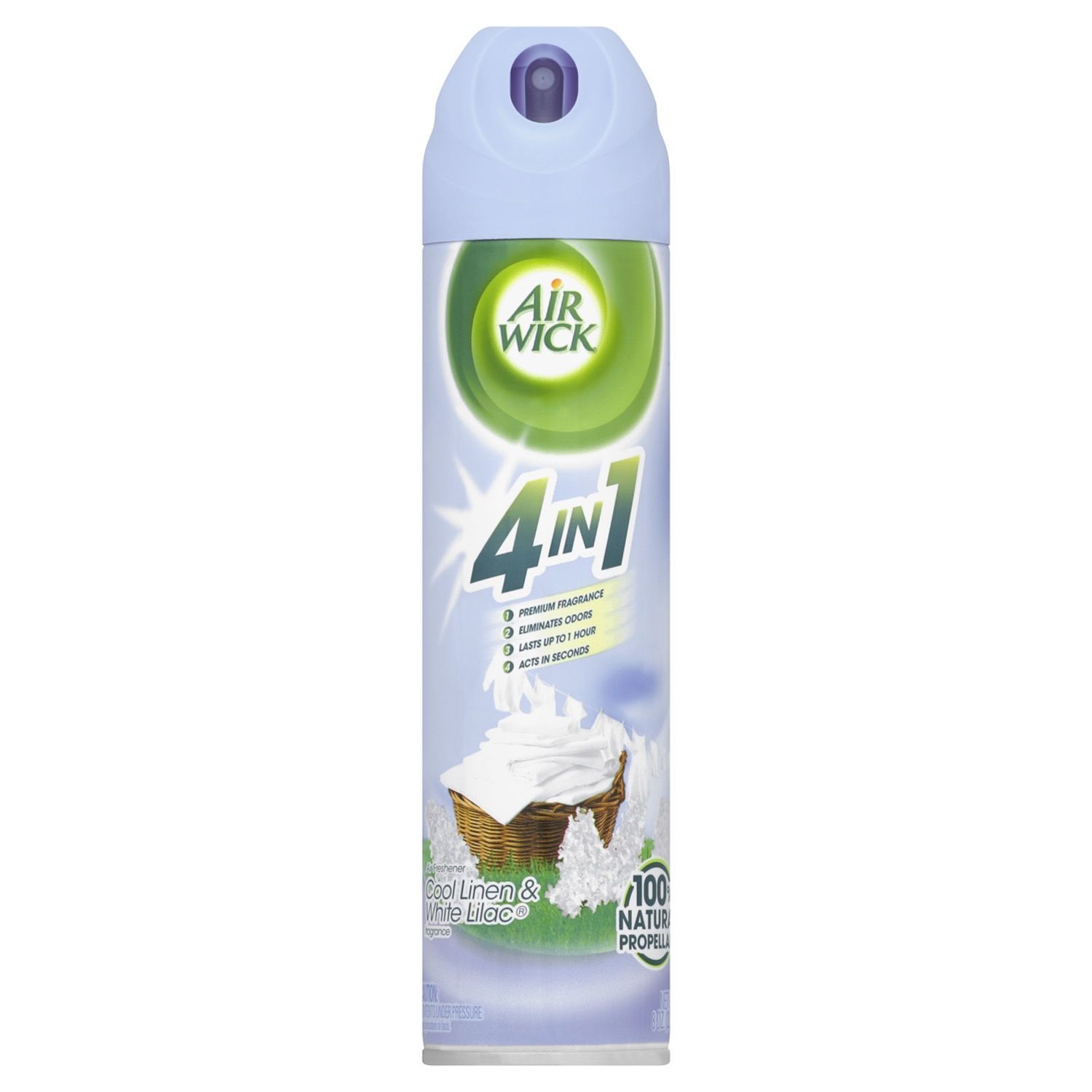 Airwick Air Freshener - Cool Linen & White Lilac - Aerosol - 8 oz - Cool Linen & White Lilac - 1 Each