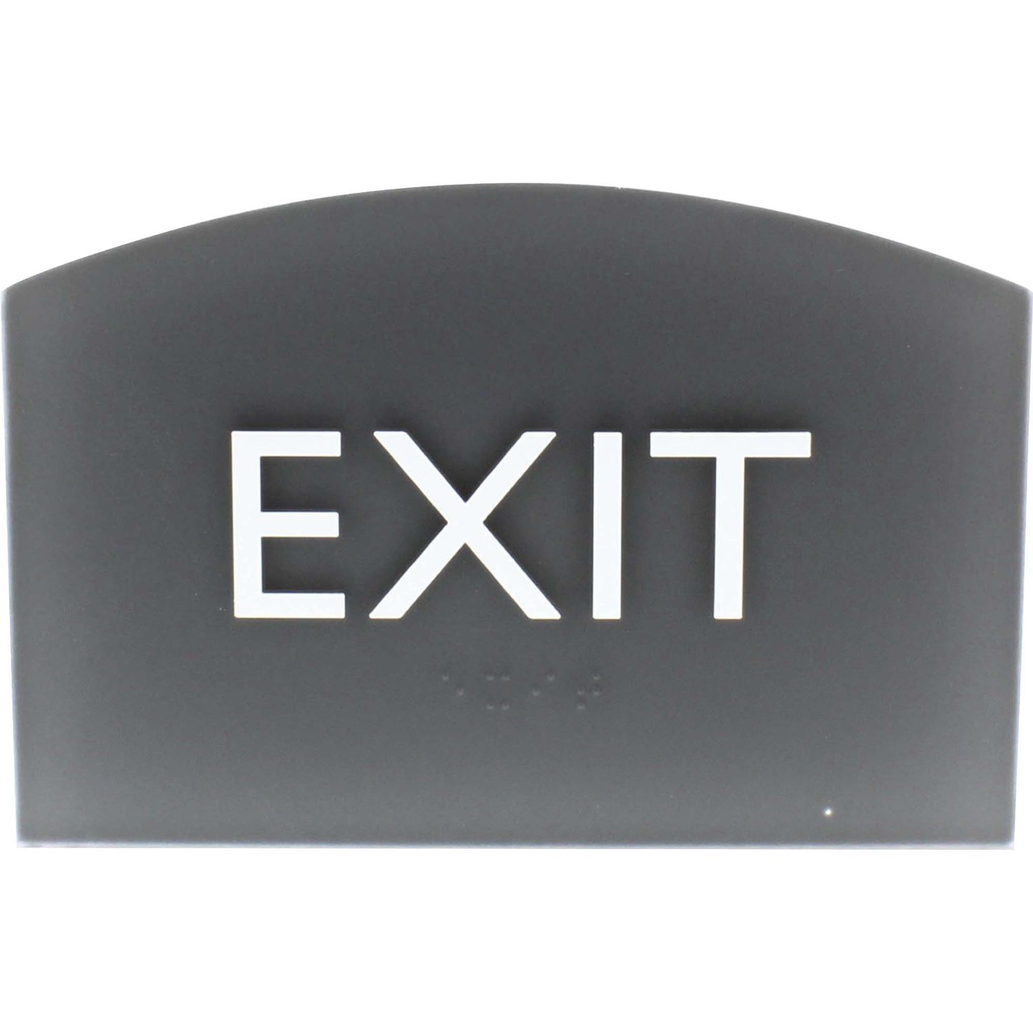 Exit Sign 1 Each, 4.5" Width x 6.8" Height, Easy Readability, Braille, Dark Gray