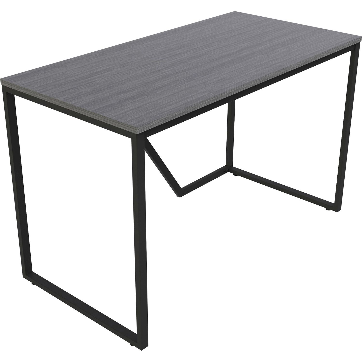 SOHO Modern Writing Desk 48" x 24" x 30", Material: Steel Frame, Laminate Top, Wood Top, Finish: Gray Top, Black