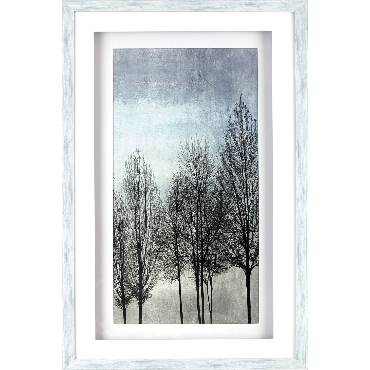 Naked Tree Shadow Box Design Framed Art 21.50" x 35.50" Frame Size, 1 Each, Pacific Blue