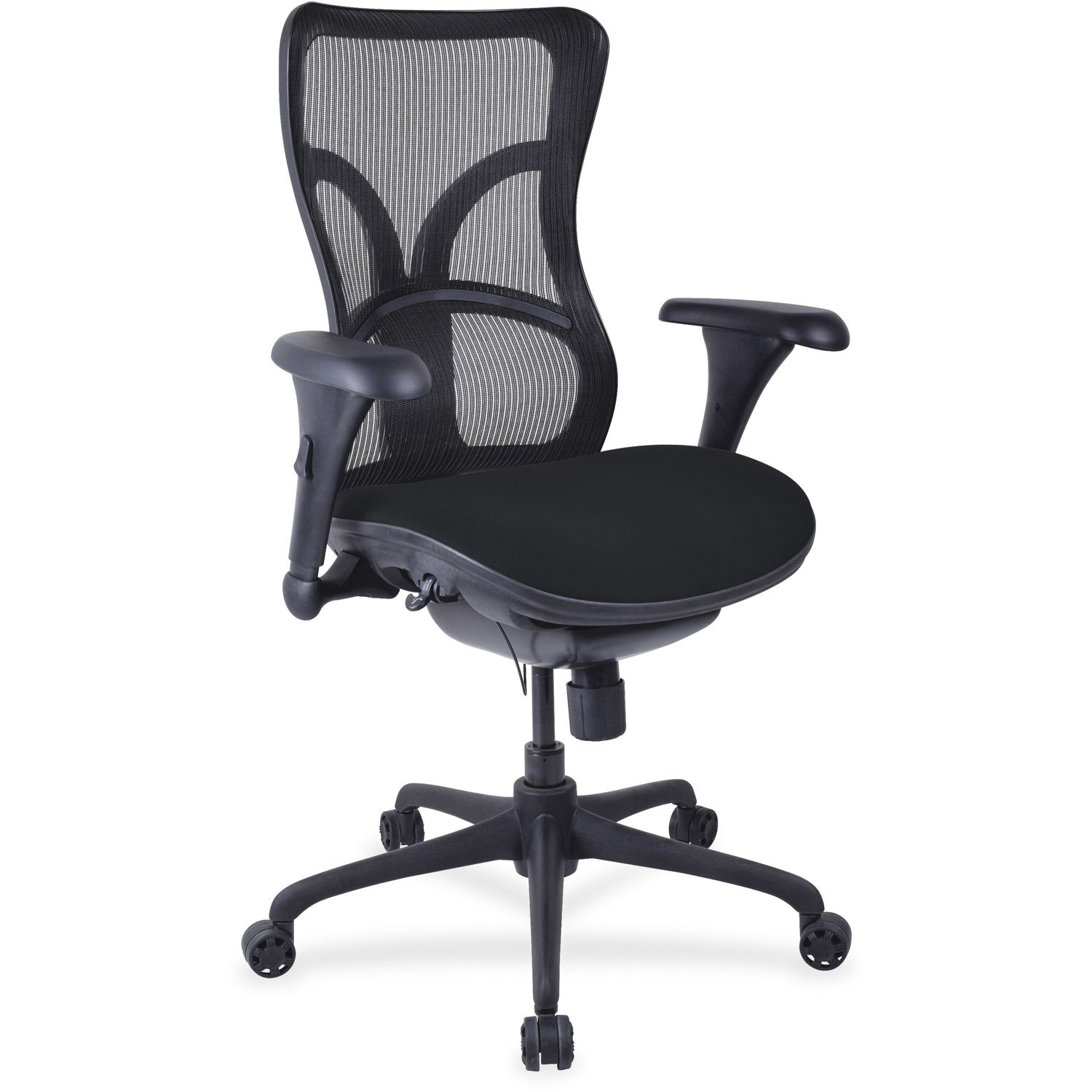 Mesh Midback Task Chair with Custom Fabric Seat Fabric Seat, Mid Back, Insight Ebony, 1 Each
