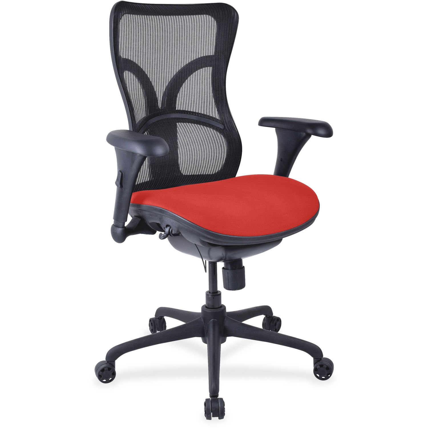 Mesh Midback Task Chair with Custom Fabric Seat Fabric Seat, Mid Back, Rain Dance Flame, 1 Each