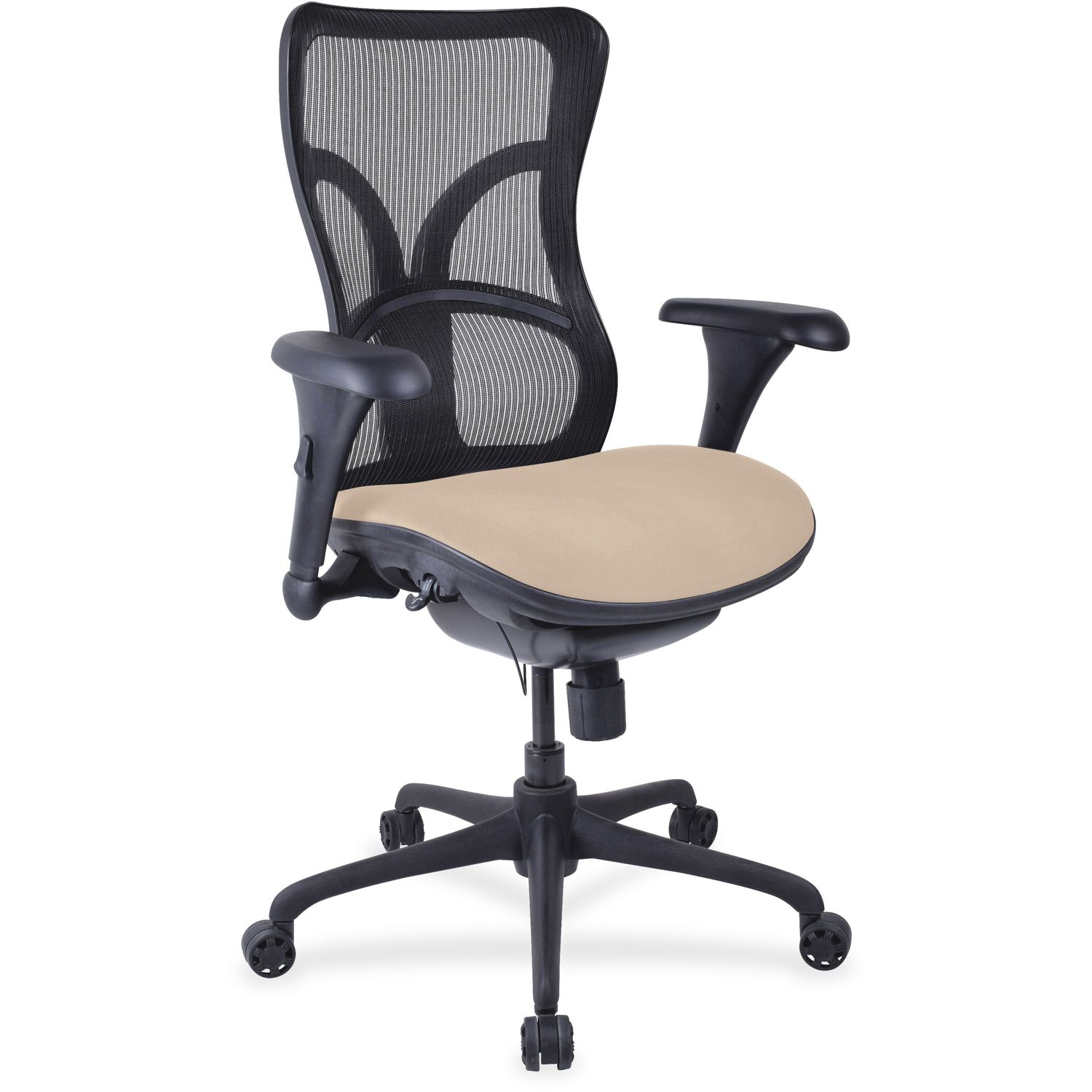 Mesh Midback Task Chair with Custom Fabric Seat Fabric Seat, Mid Back, Quattro Chalk, 1 Each