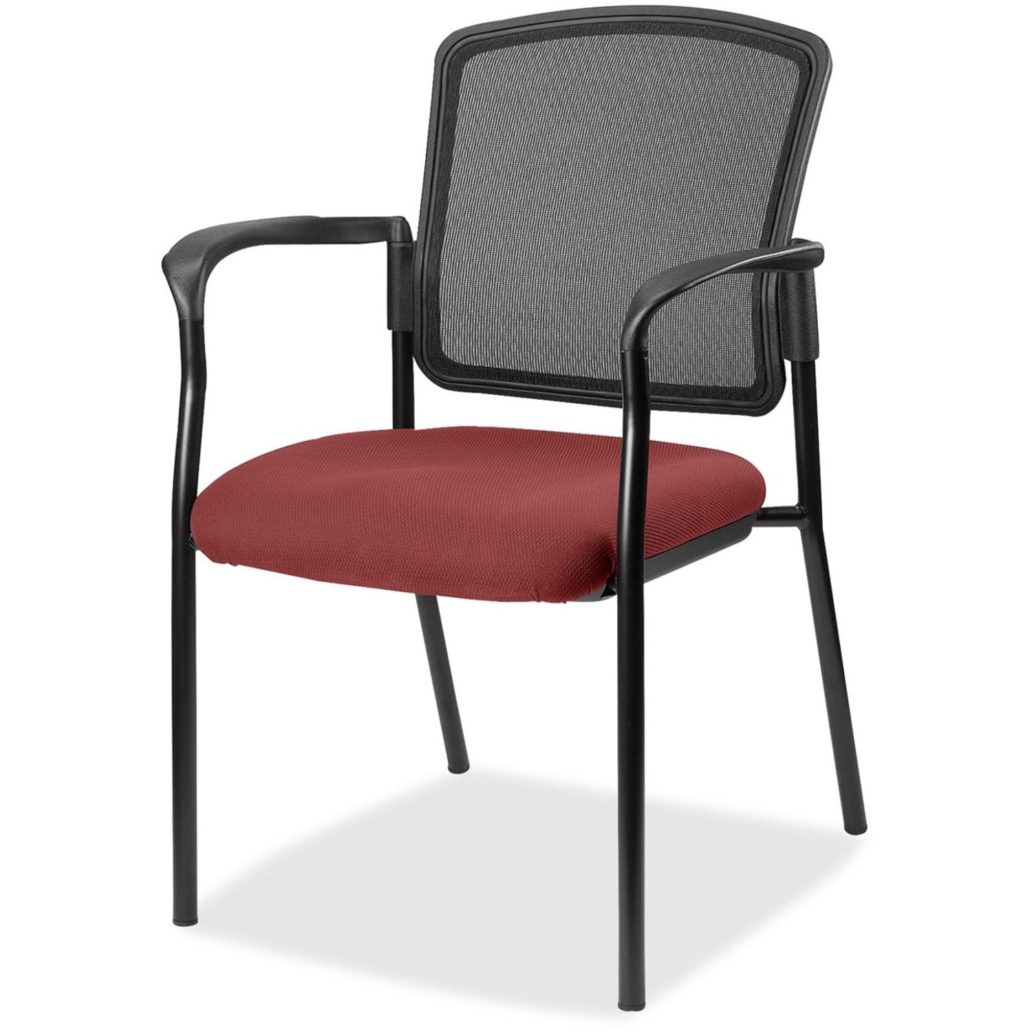 Guest Meshback/Black Frame Chair, Shire Tulip Seat, Black Frame, 1 Each