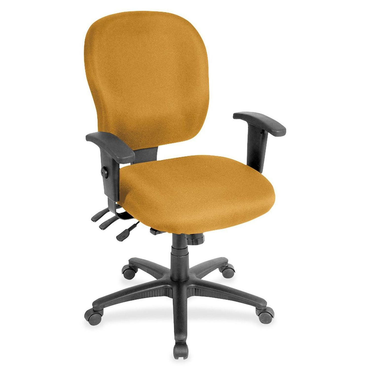Multifunction Task Black Frame Chair, Lifesaver Butterscotch Seat, Black Frame, 1 Each