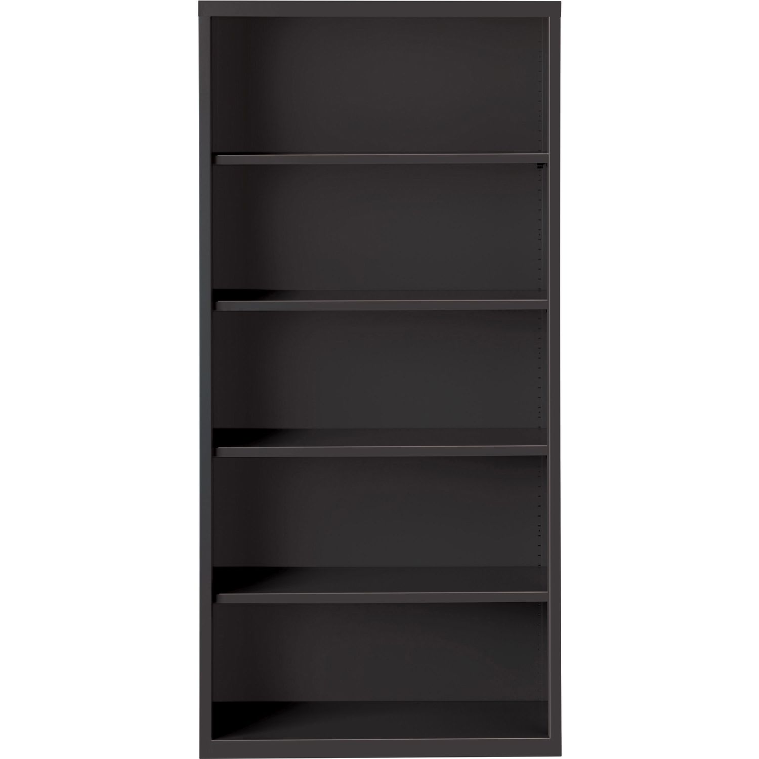Fortress Series Bookcases 34.5" x 13" x 72", 5 x Shelf(ves), Black, Powder Coated, Steel, Recycled