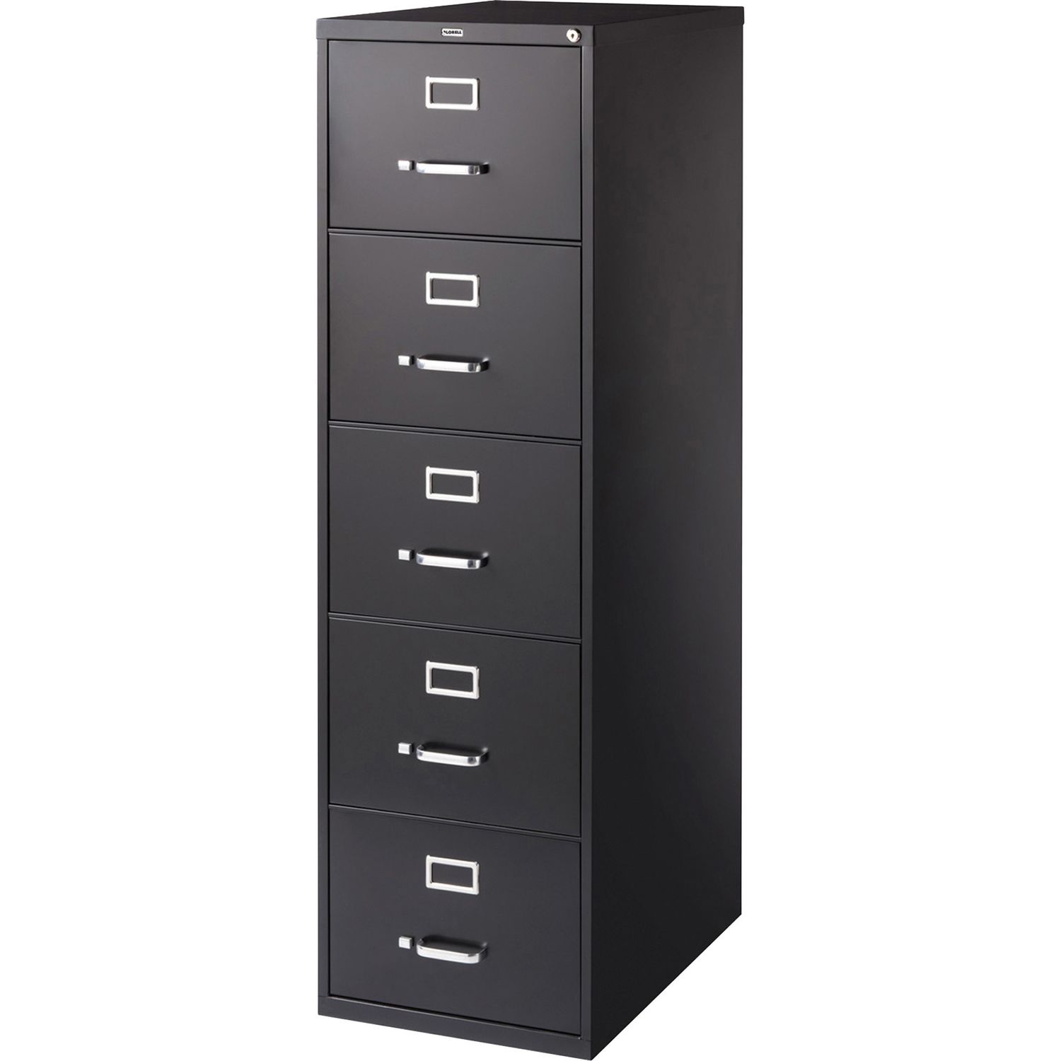Commercial Grade Vertical File Cabinet - 5-Drawer 18" x 26.5" x 61", 5 x Drawer(s) for File, Legal, Vertical, Heavy Duty, Security Lock, Ball-bearing Suspension, Black, Steel, Recycled