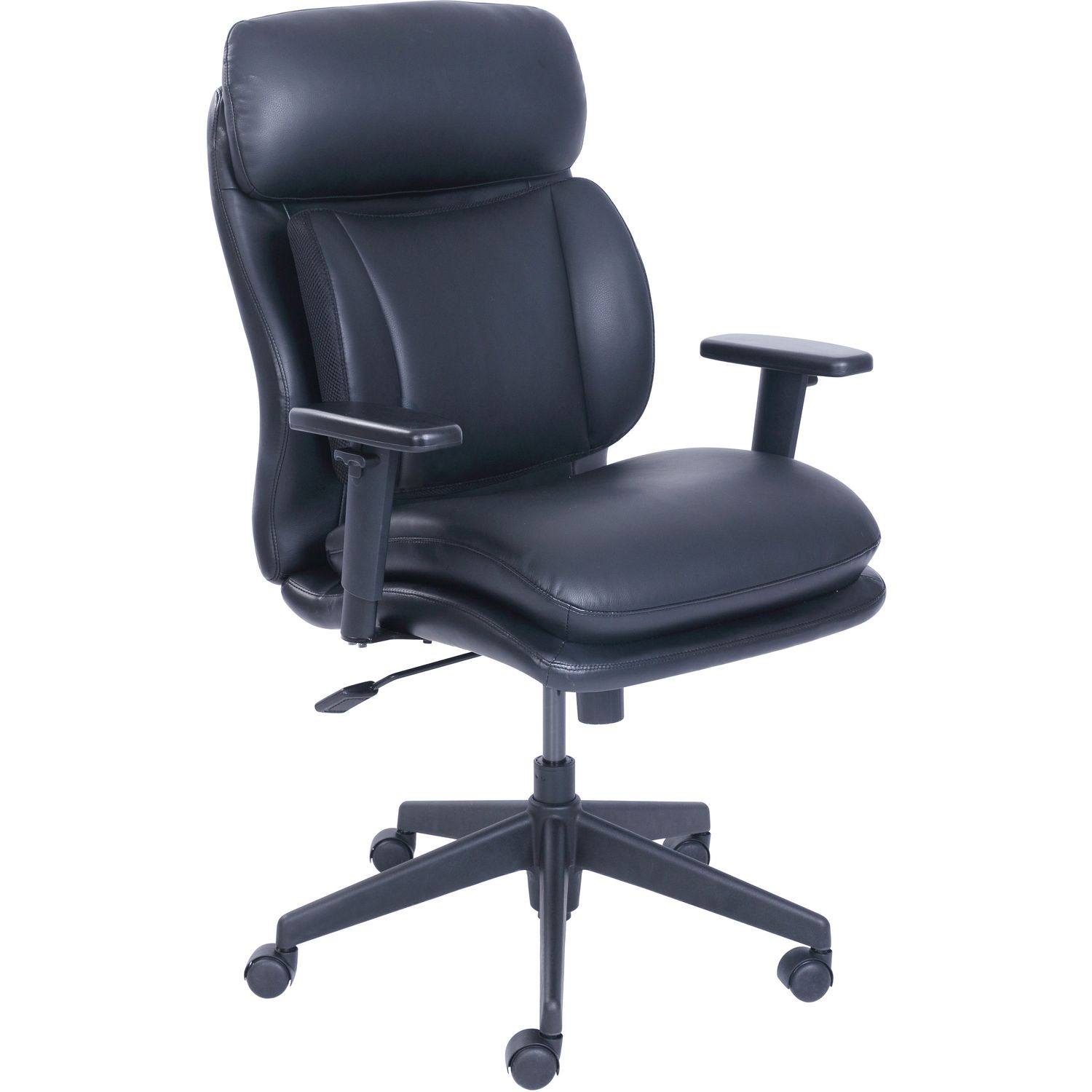 InCite Task Chair Black Bonded Leather Seat, Black Bonded Leather Back, 5-star Base, 1 Each