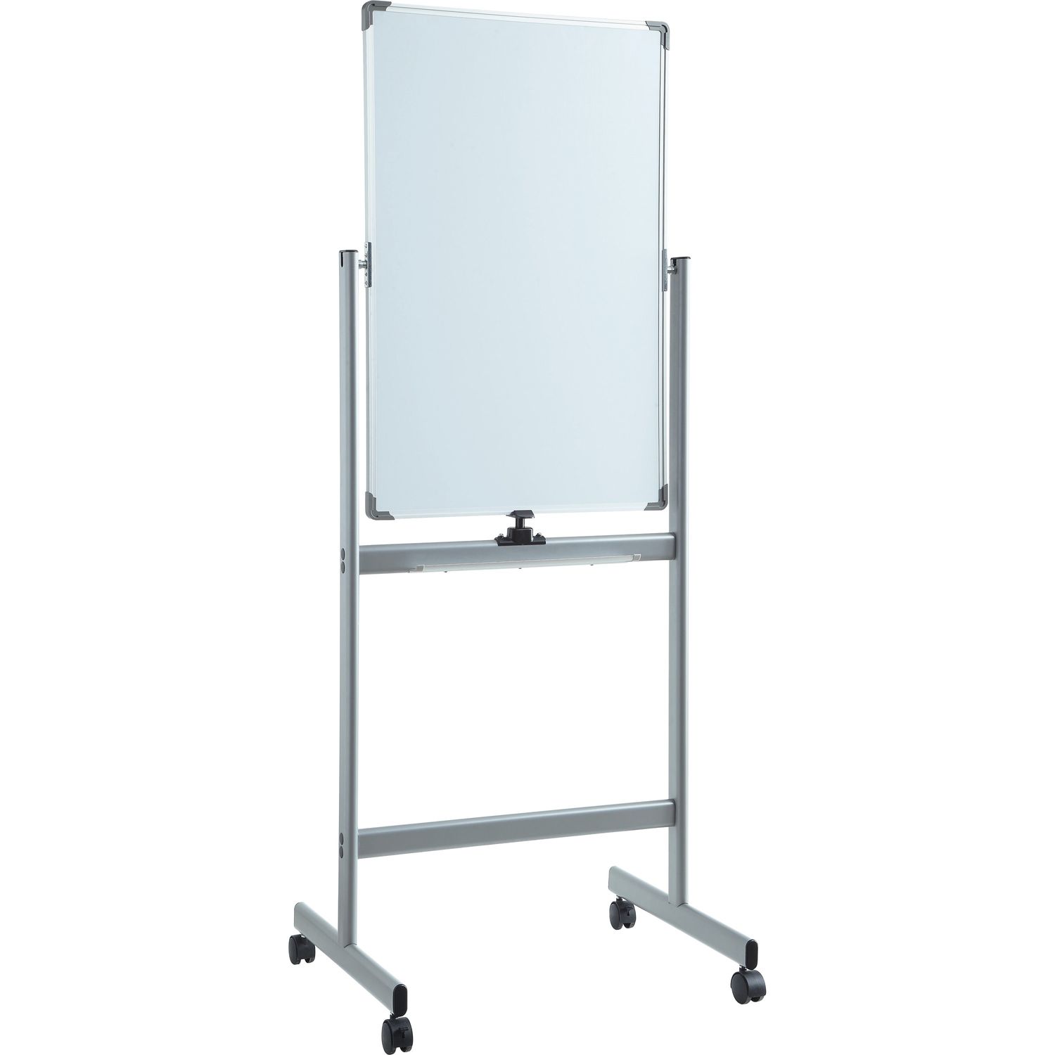 Vertical Magnetic Whiteboard Easel 24" (2 ft) Width x 36" (3 ft) Height, White Surface, Square, Vertical, Floor Standing, 1 Each