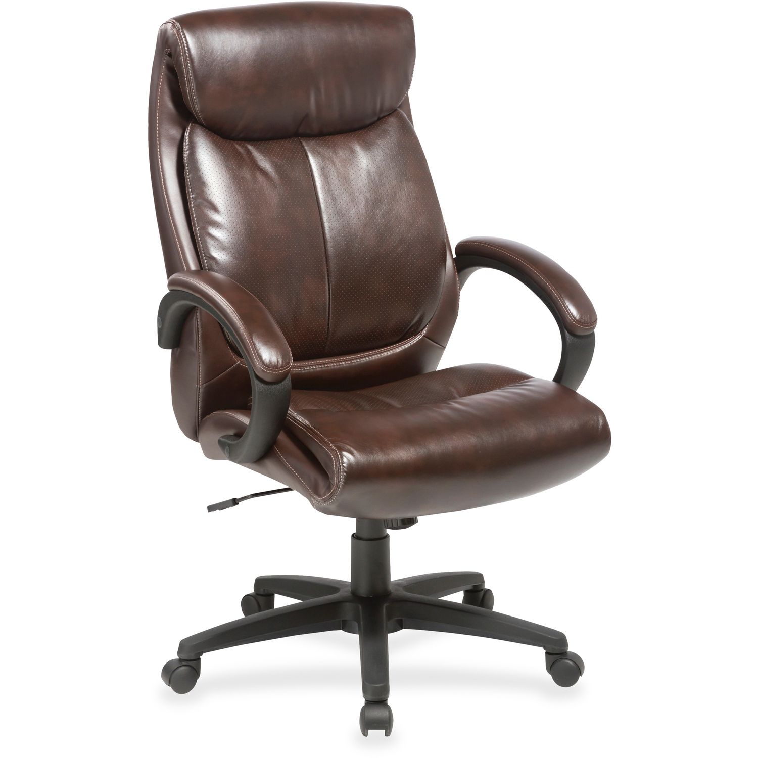 Executive Chair Brown Seat, Brown Back, High Back, 1 Each