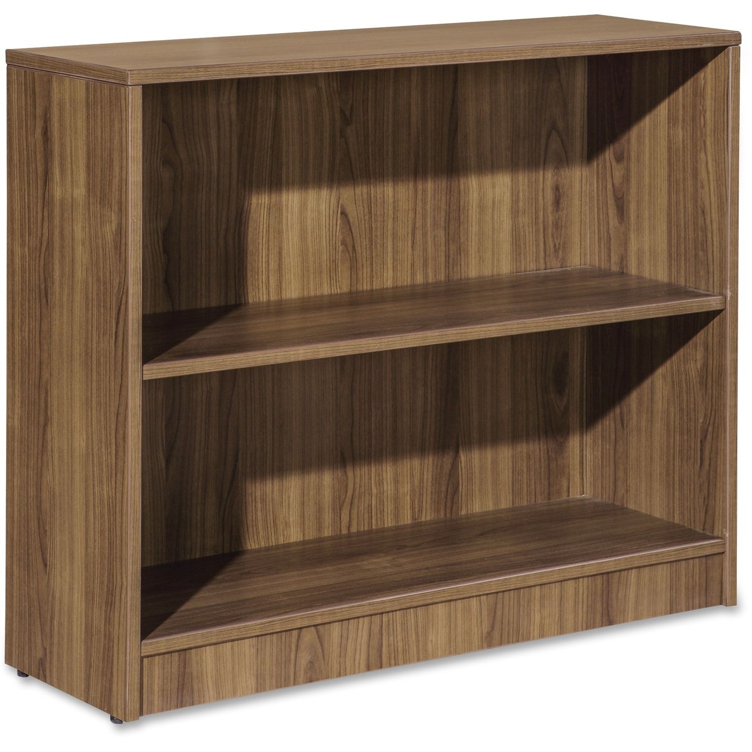 Essentials Series Walnut Laminate Bookcase 36" x 12" x 30"Shelf, 0.8" Top, 2 Shelve(s), Square Edge, Material: Medium Density Fiberboard (MDF), Finish: Walnut, Thermofused Laminate (TFL)