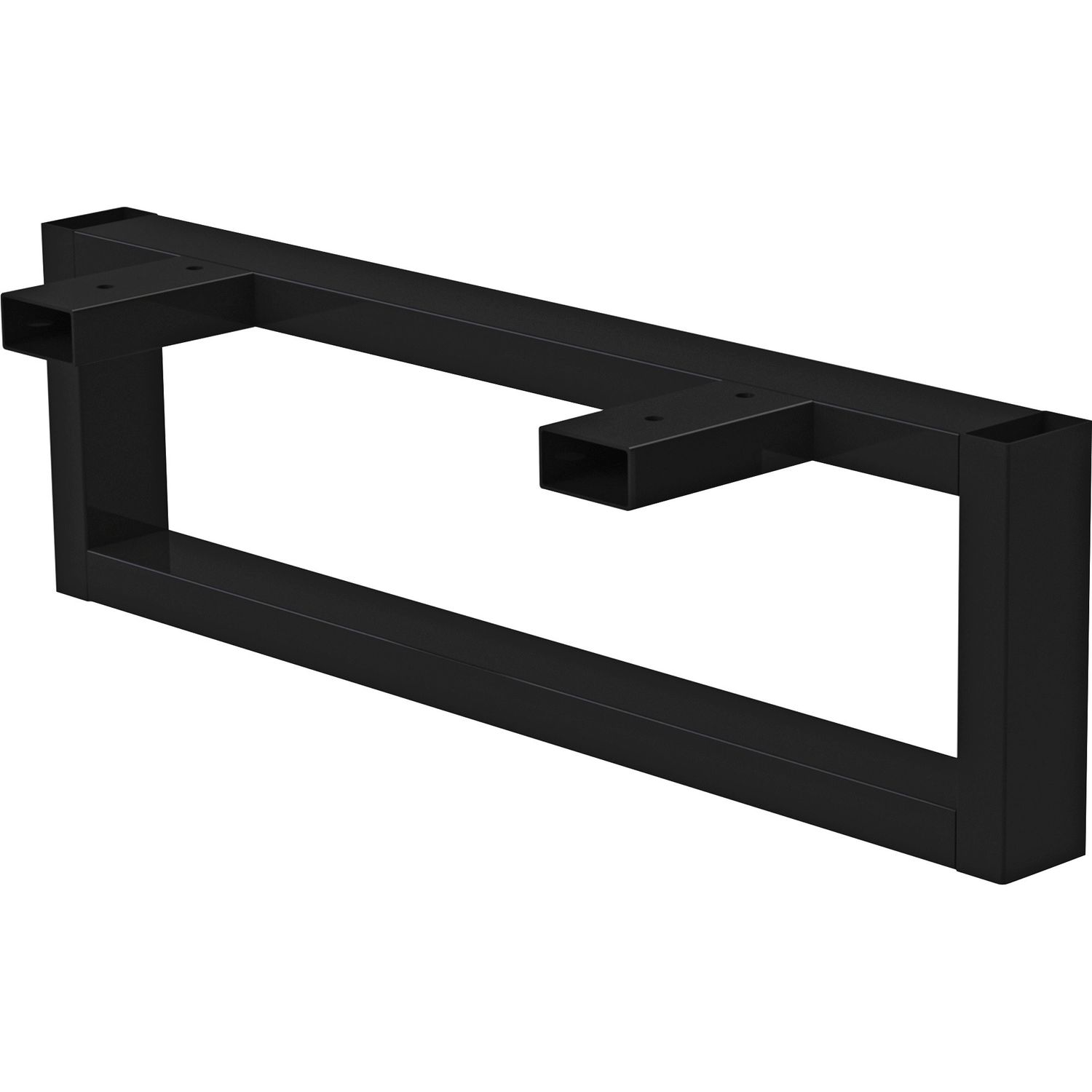 Low Worksurface Support O-Leg Contemporary, 2" Width x 23.5" Depth x 7" Height, Steel, Black