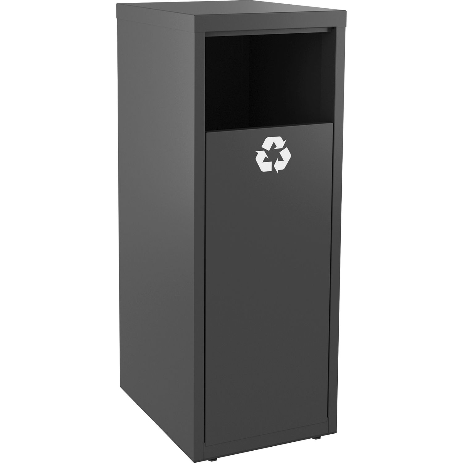 Recycling Tower 10 gal Capacity, 40.2" Height x 18.6" Width, Charcoal Gray, 1 Each