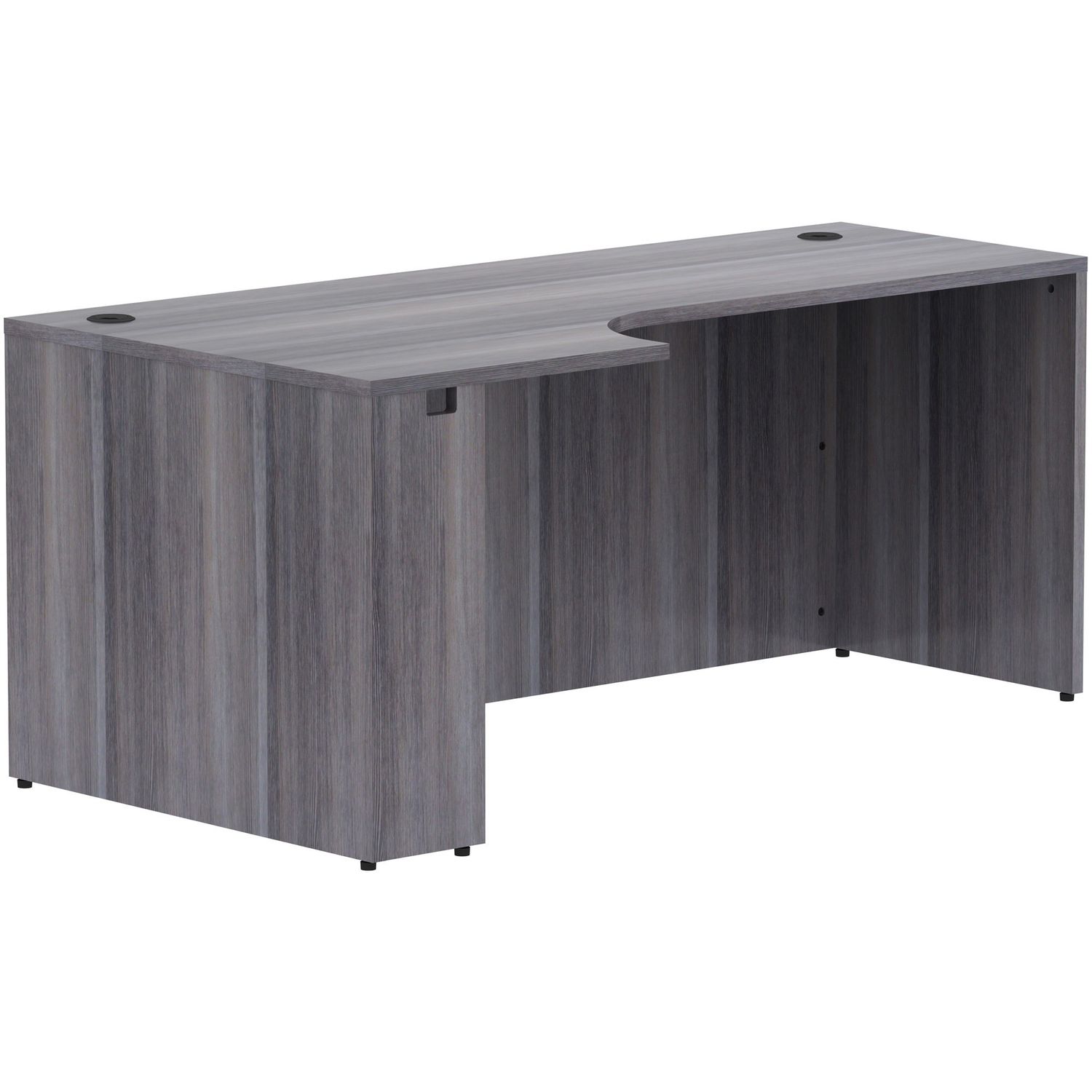 Weathered Charcoal Laminate Desking 72" x 36" x 24"29.5" Credenza, 1" Top, Material: Polyvinyl Chloride (PVC) Edge, Finish: Weathered Charcoal Laminate