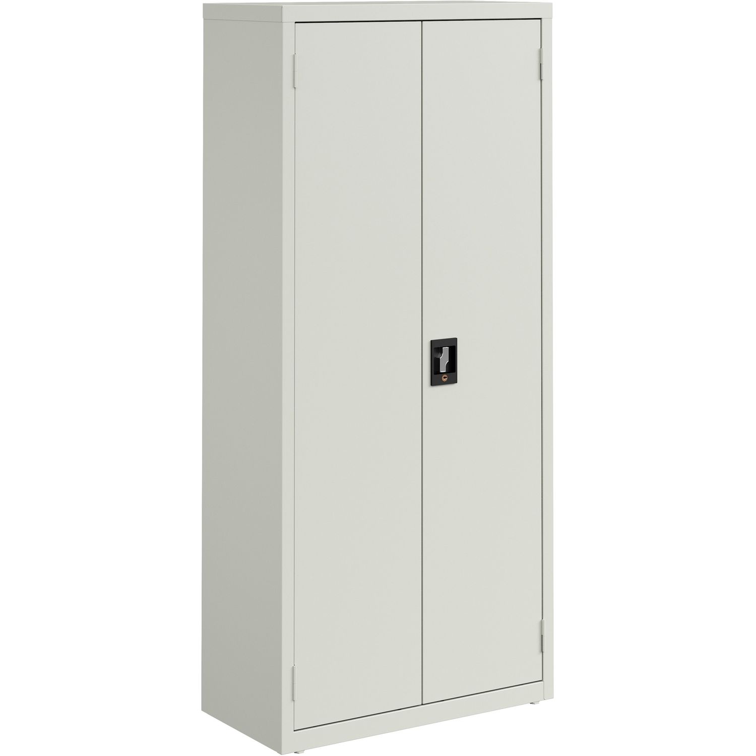 Slimline Storage Cabinet 30" x 42" x 66", 4 x Shelf(ves), 720 lb Load Capacity, Durable, Welded, Nonporous Surface, Recessed Handle, Removable Lock, Locking System, Light Gray, Baked Enamel, Steel