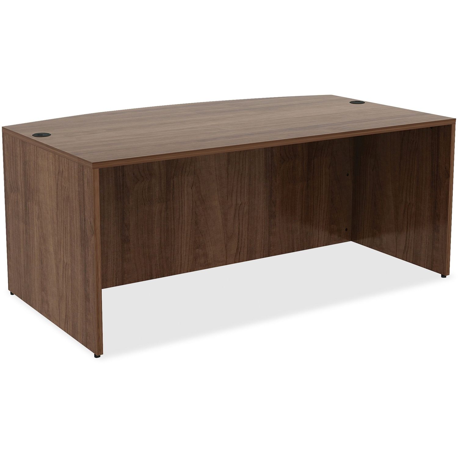 Essentials Series Desk 71" x 41.4" x 29.5"Desk, 0.1" Edge, Material: Polyvinyl Chloride (PVC) Edge, Metal, Finish: Walnut, Laminate
