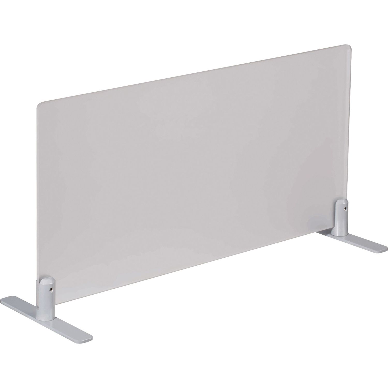 Concordia Frost Surf Upper Desk Partitions 35.4" Width x 12.6" Height x 7.6" Depth, Metal, Frosted, 1 Each