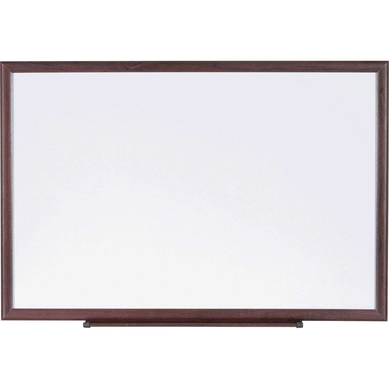 Wood Frame Dry-Erase Marker Boards 72" (6 ft) Width x 48" (4 ft) Height, White Melamine Surface, Brown Wood Frame, 1 Each