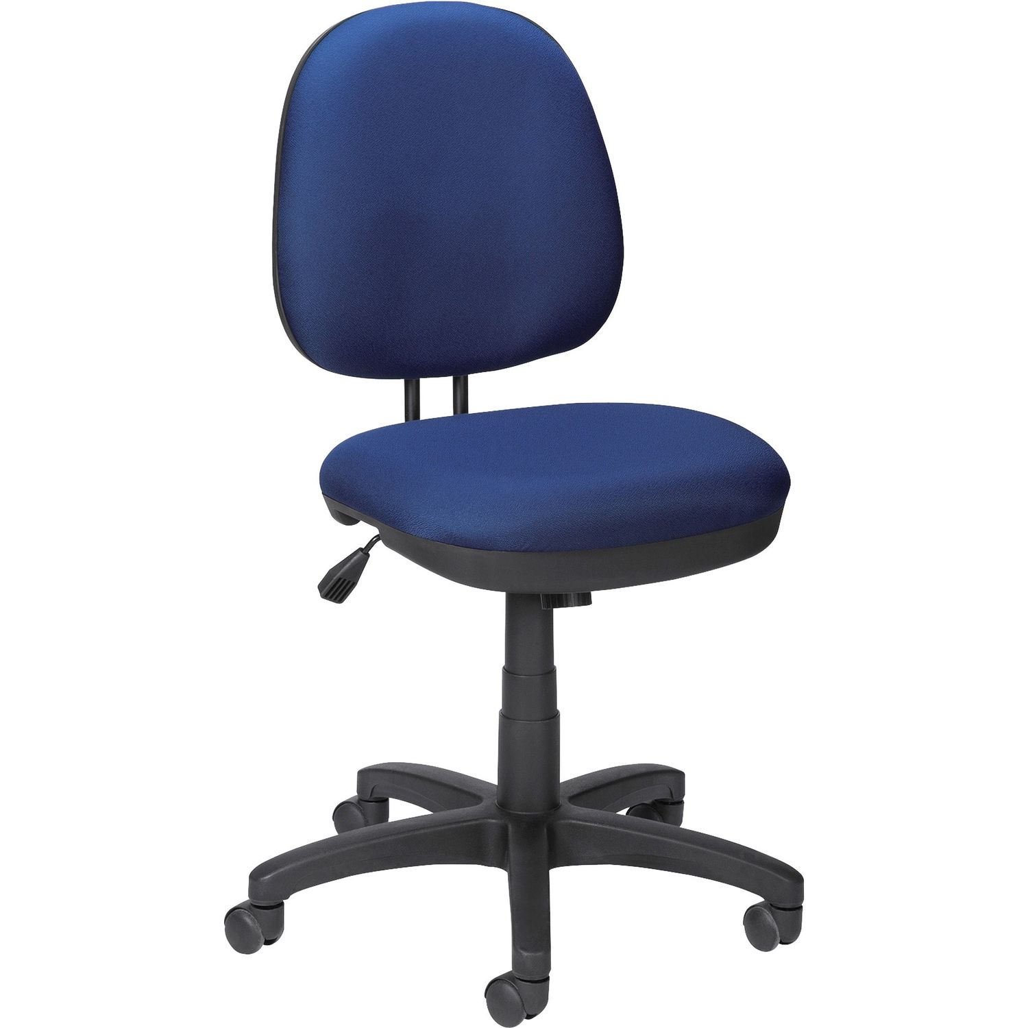 Contoured Back Task Chair Blue Seat, Black Frame, 5-star Base, Blue, Black, Plastic, 1 Each