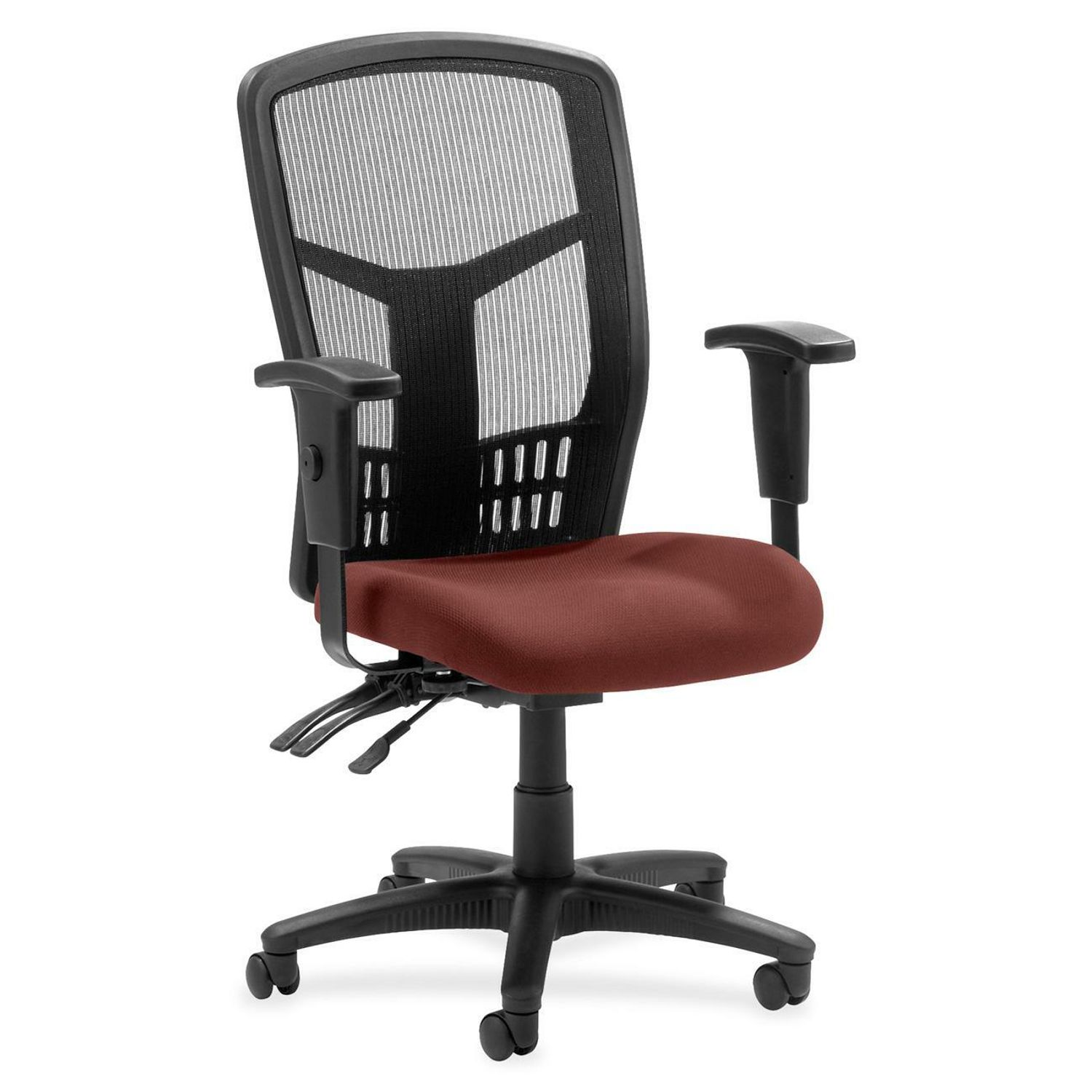 ErgoMesh Series Executive Mesh Back Chair Canyon Cordovan Mesh Fabric Seat, Black Back, Black Frame, 5-star Base, Black, 1 Each
