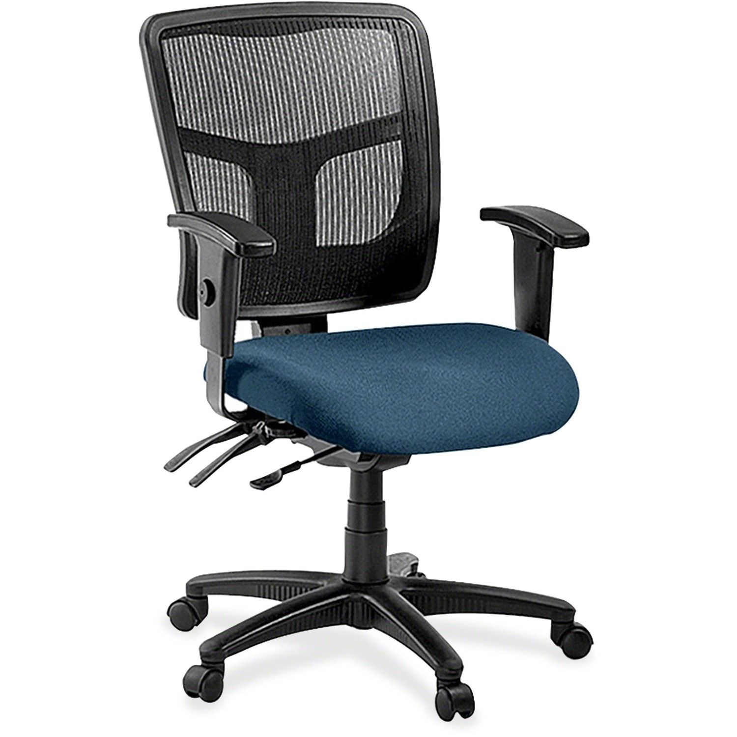 ErgoMesh Series Managerial Mid-Back Chair Eyes Graphite Fabric Seat, Black Back, Black Frame, 5-star Base, Black, 1 Each