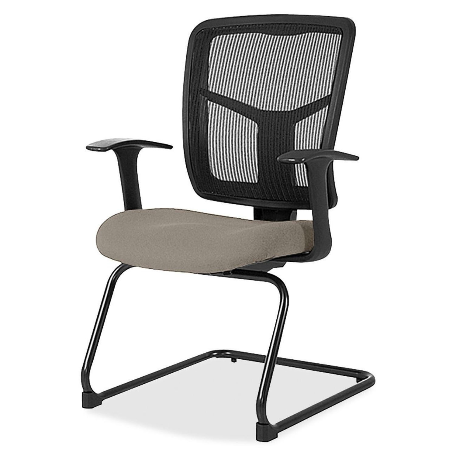 ErgoMesh Series Mesh Side Arm Guest Chair Insight Fossill Mesh, Fabric Seat, Black Mesh Back, Cantilever Base, Black, 1 Each