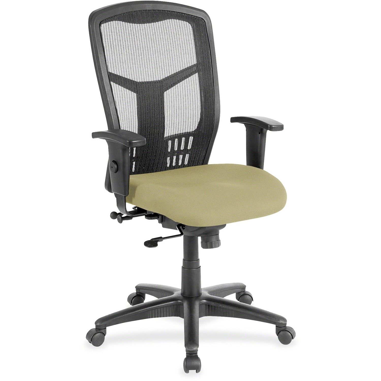 High-Back Executive Chair Mime Cocoa Fabric Seat, Steel Frame, 1 Each