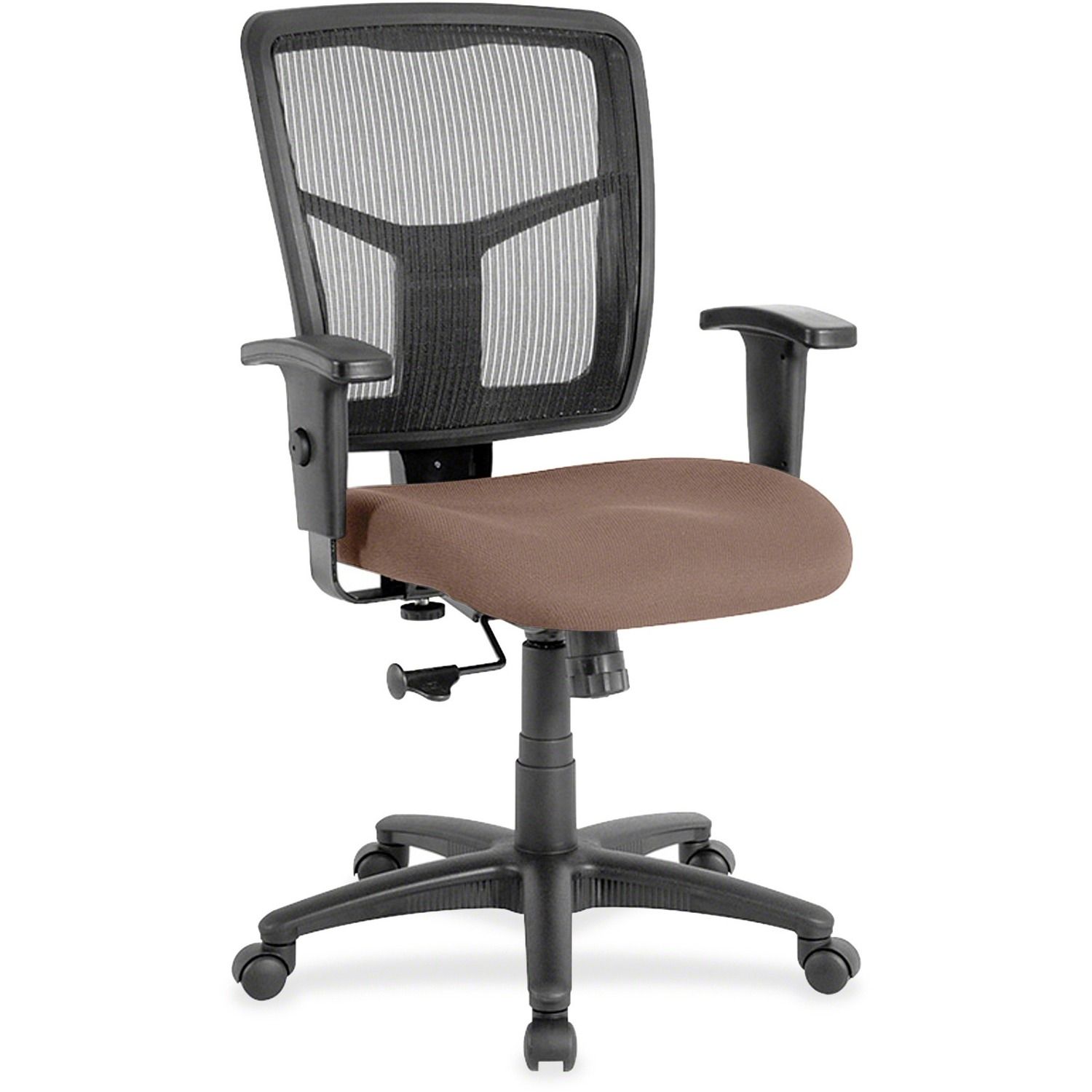 Managerial Mesh Mid-back Chair Eyes Beach Fabric Seat, Black Back, Black Frame, 5-star Base, 1 Each