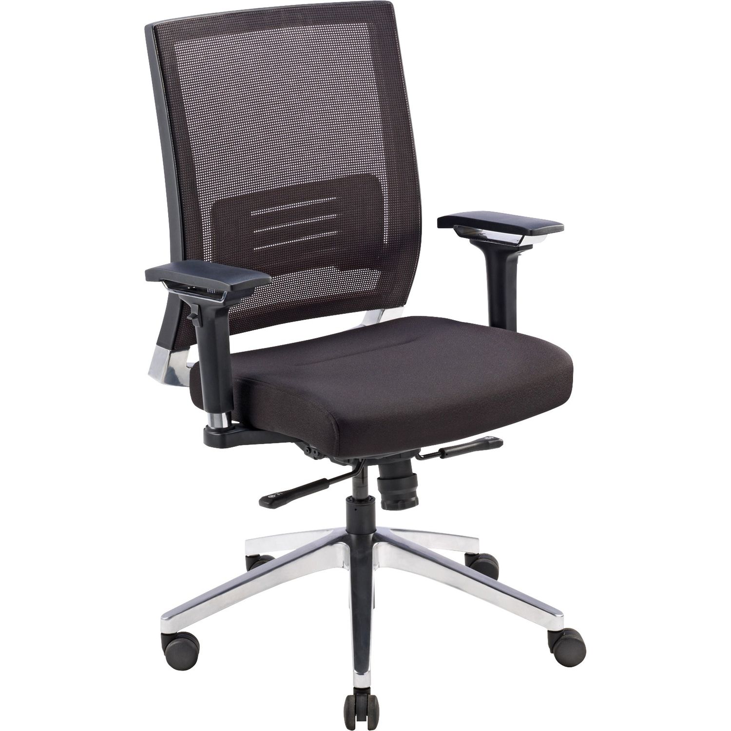 Lower Back Swivel Executive Chair Black Fabric Seat, 5-star Base, Black, 1 Each