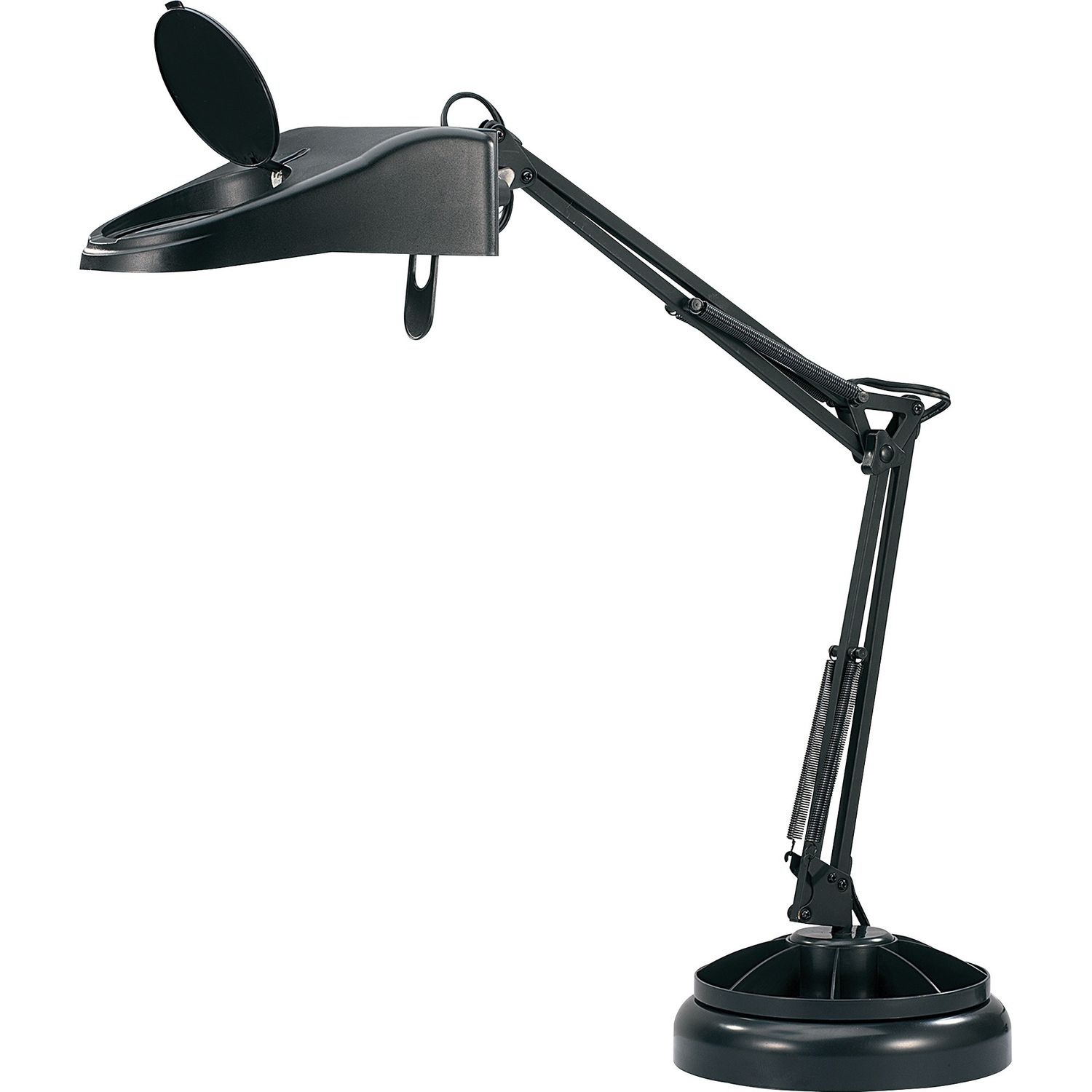 10-watt LED Architect-style Magnifier Lamp 24.6" Height, 8.8" Width, 10 W LED Bulb, Desk Mountable, Black, for Table, Desk