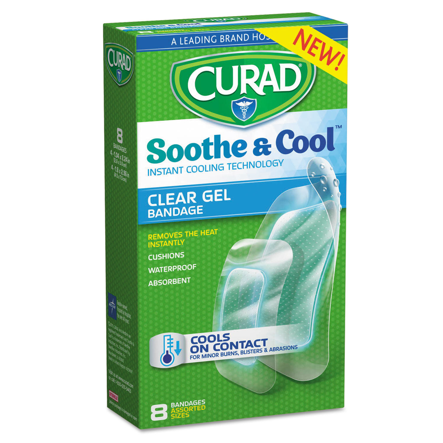 Soothe and Cool Clear Gel Bandages Assorted, Clear, 8/Box
