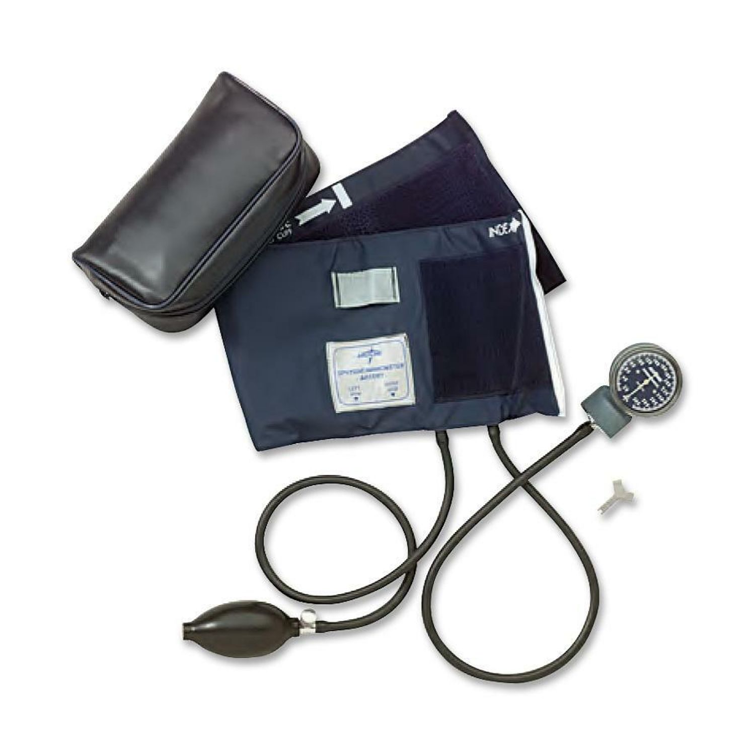 Handheld Aneroid Sphygmomanometer For Blood Pressure, Blue, Adult, Polyvinyl Chloride (PVC)