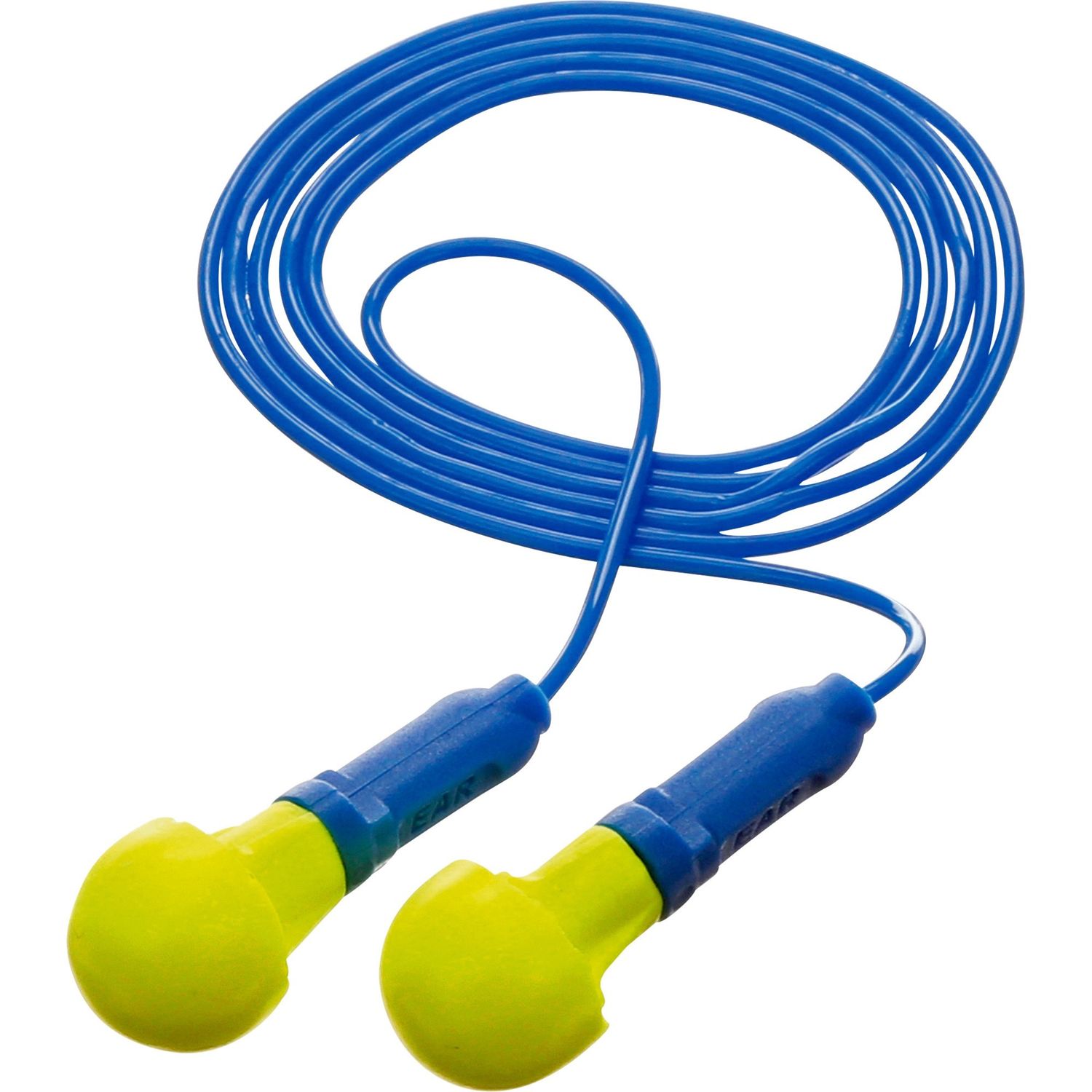 Push-Ins Corded Earplugs Corded, Comfortable, Disposable, Noise Protection, Foam, Polyurethane, Vinyl Cord, Blue, Yellow, 200 / Box