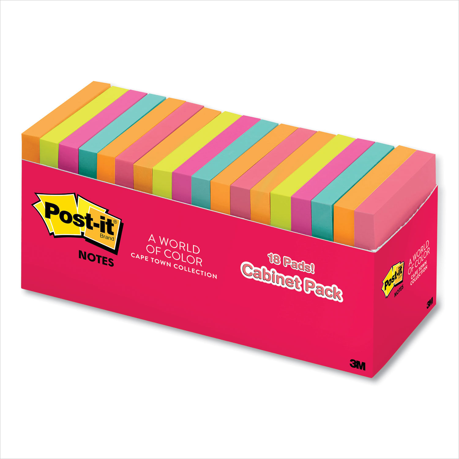 Original Pads in Poptimistic Colors Cabinet Pack, 3 x 3, 100 Sheets/Pad, 18 Pads/Pack