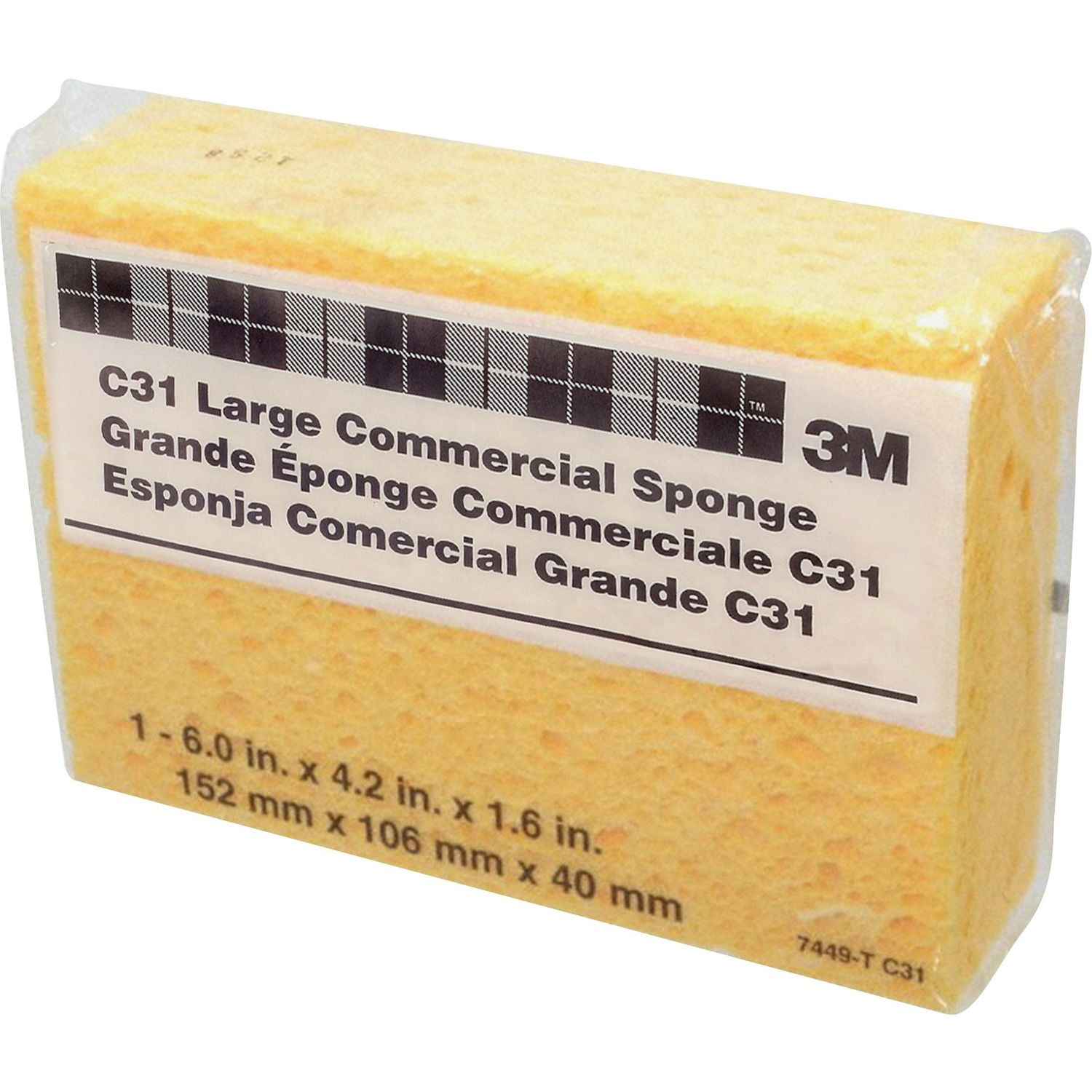 Cellulose Sponge 1.6" Height x 6" Width x 4.3" Depth, 24/Carton, Cellulose, Polyurethane, Beige