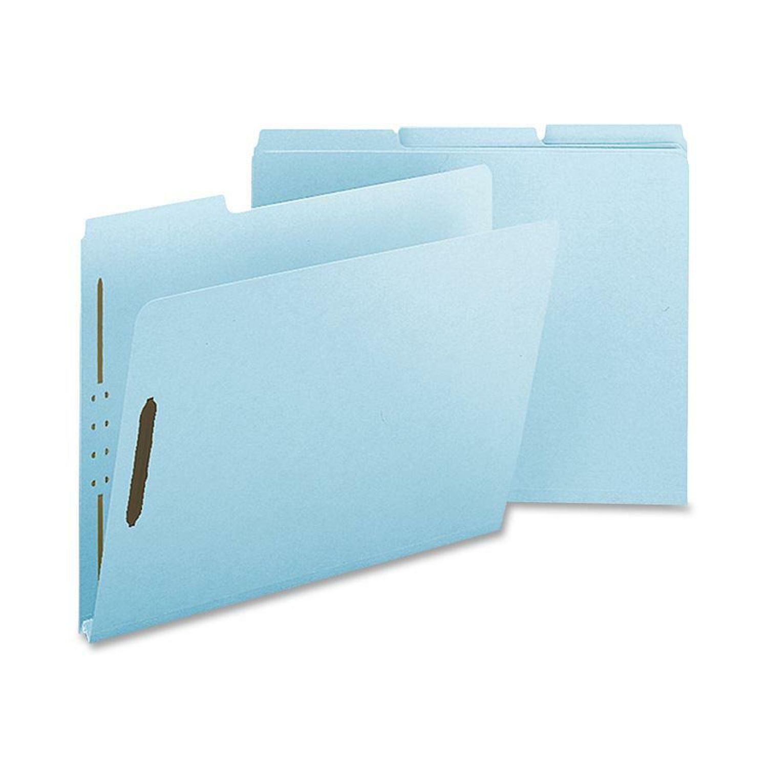 Letter Recycled Fastener Folder 8 1/2" x 11", 1" Expansion, 2 Fastener(s), 2" Fastener Capacity for Folder, Pressboard, Light Blue, 100% Recycled, 25 / Box