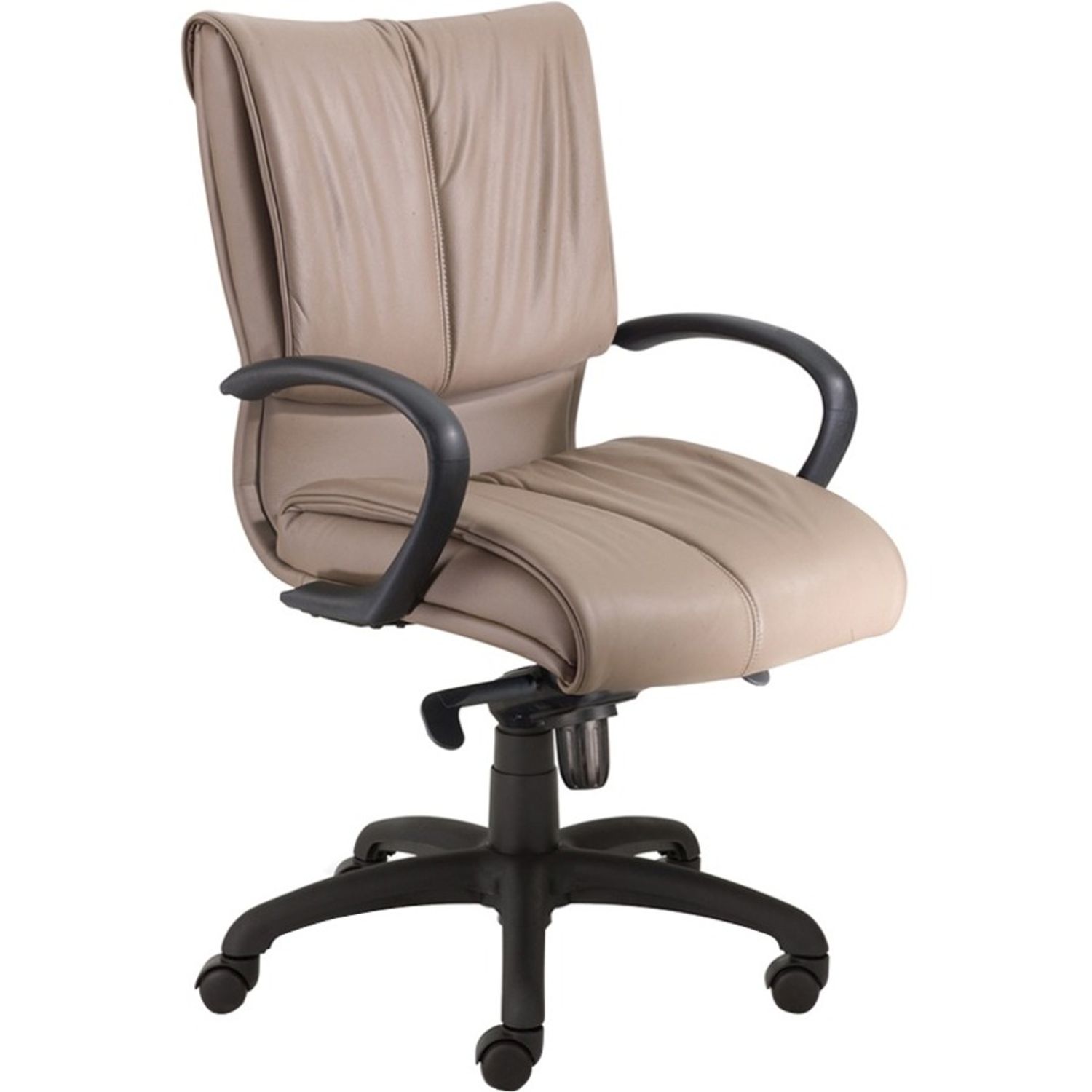 Mid-Back Executive & Conference Seating Baltic Top Grain Leather Seat, Baltic Top Grain Leather Back, Mid Back, 5-star Base, 1 Each