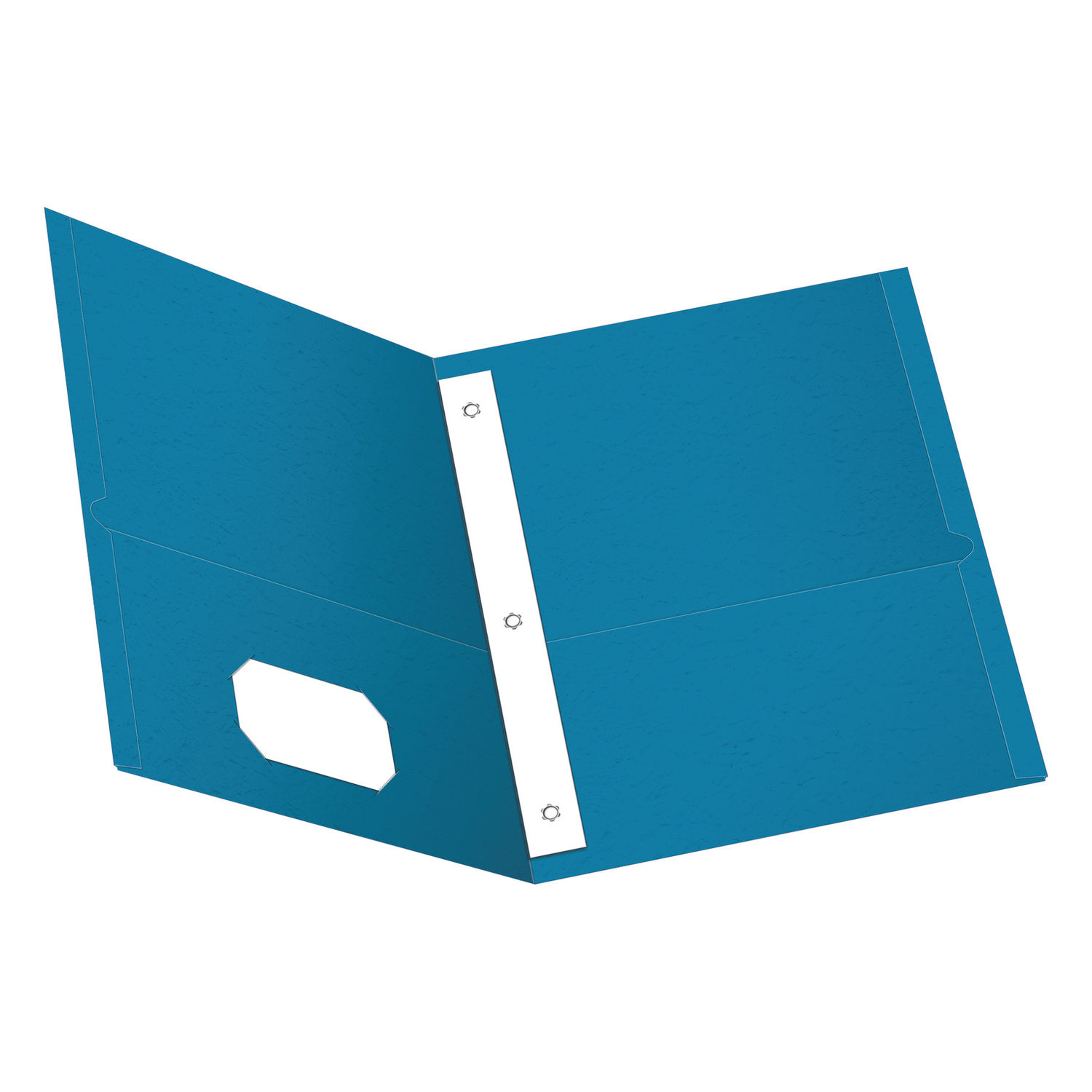 Twin-Pocket Folders with 3 Fasteners 0.5" Capacity, 11 x 8.5, Light Blue, 25/Box