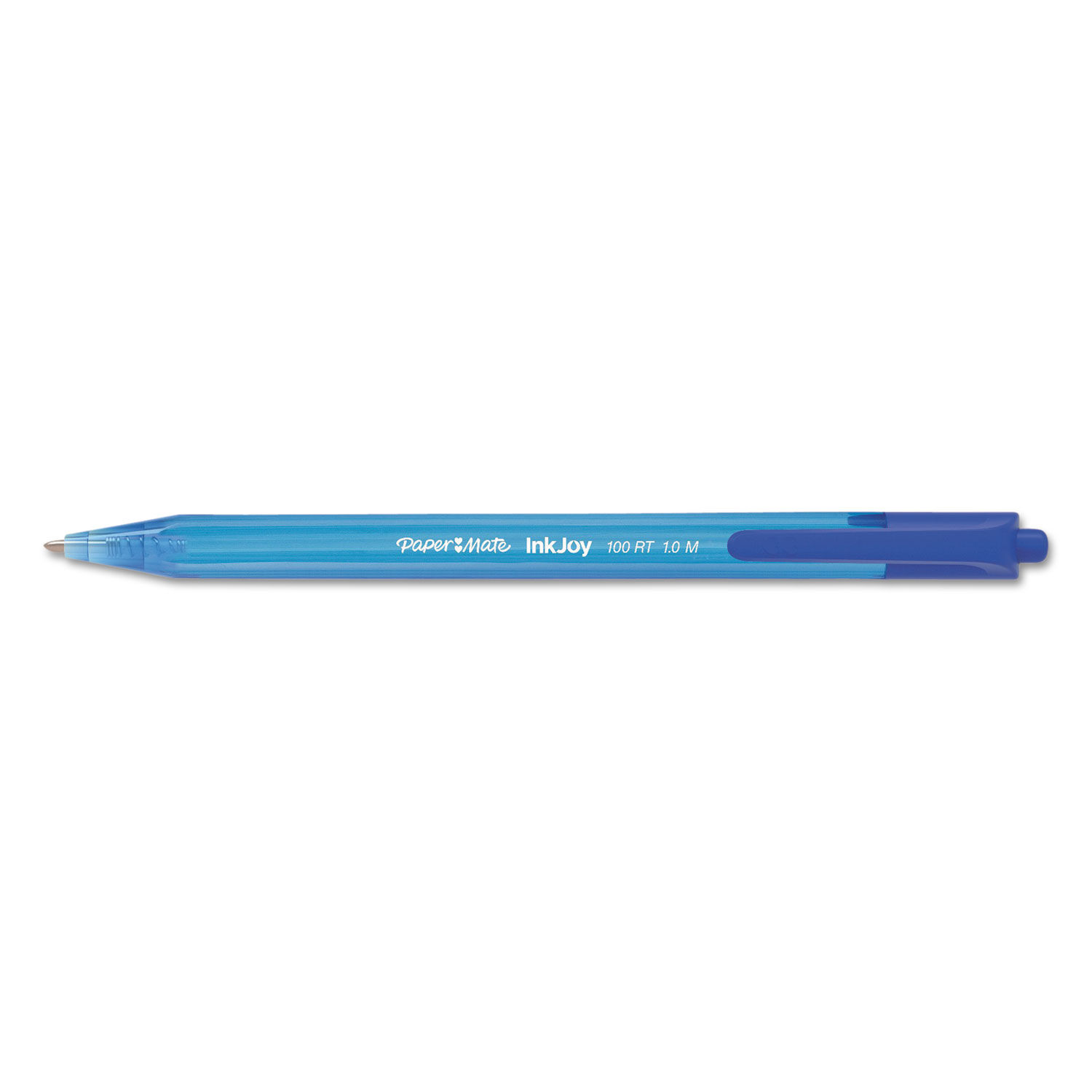 InkJoy 100 RT Ballpoint Pen Retractable, Medium 1 mm, Blue Ink, Blue Barrel, Dozen