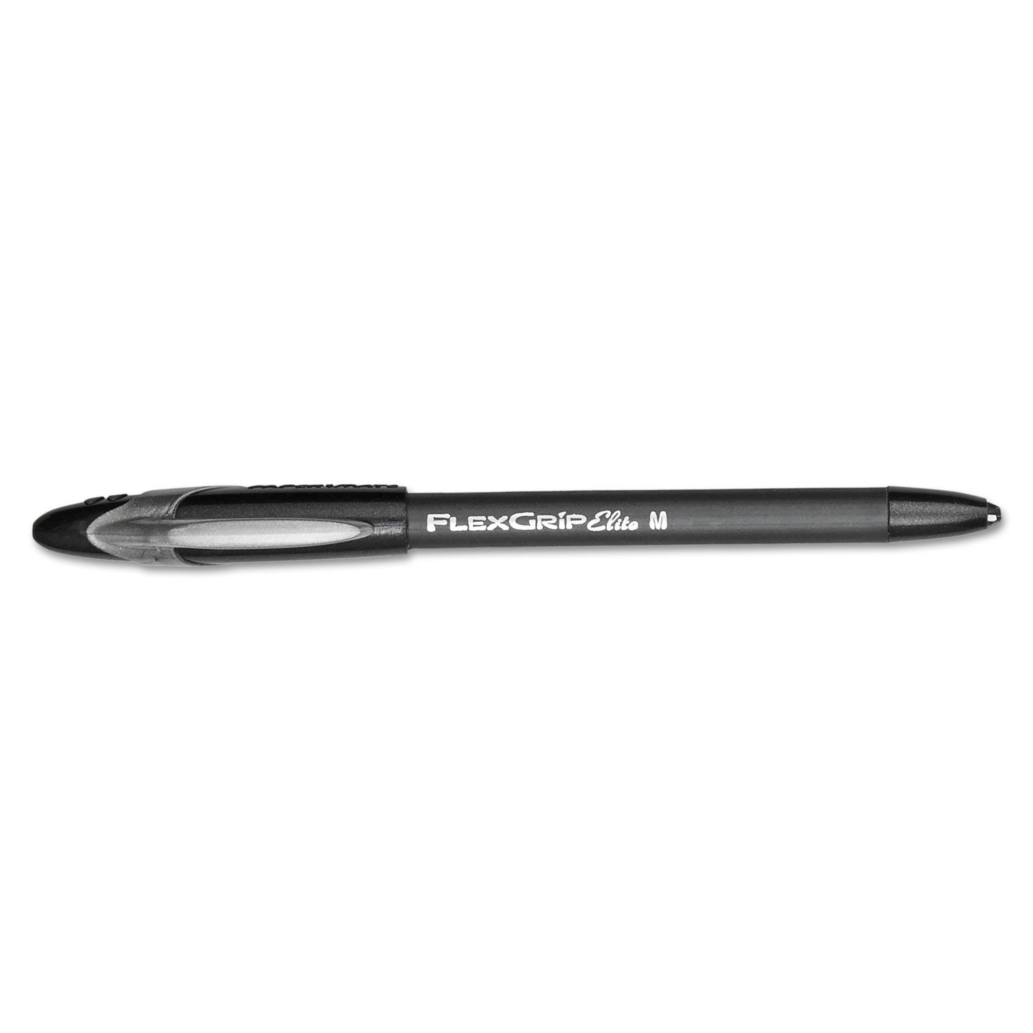 FlexGrip Elite Ballpoint Pen Stick, Medium 1 mm, Black Ink, Black Barrel, Dozen