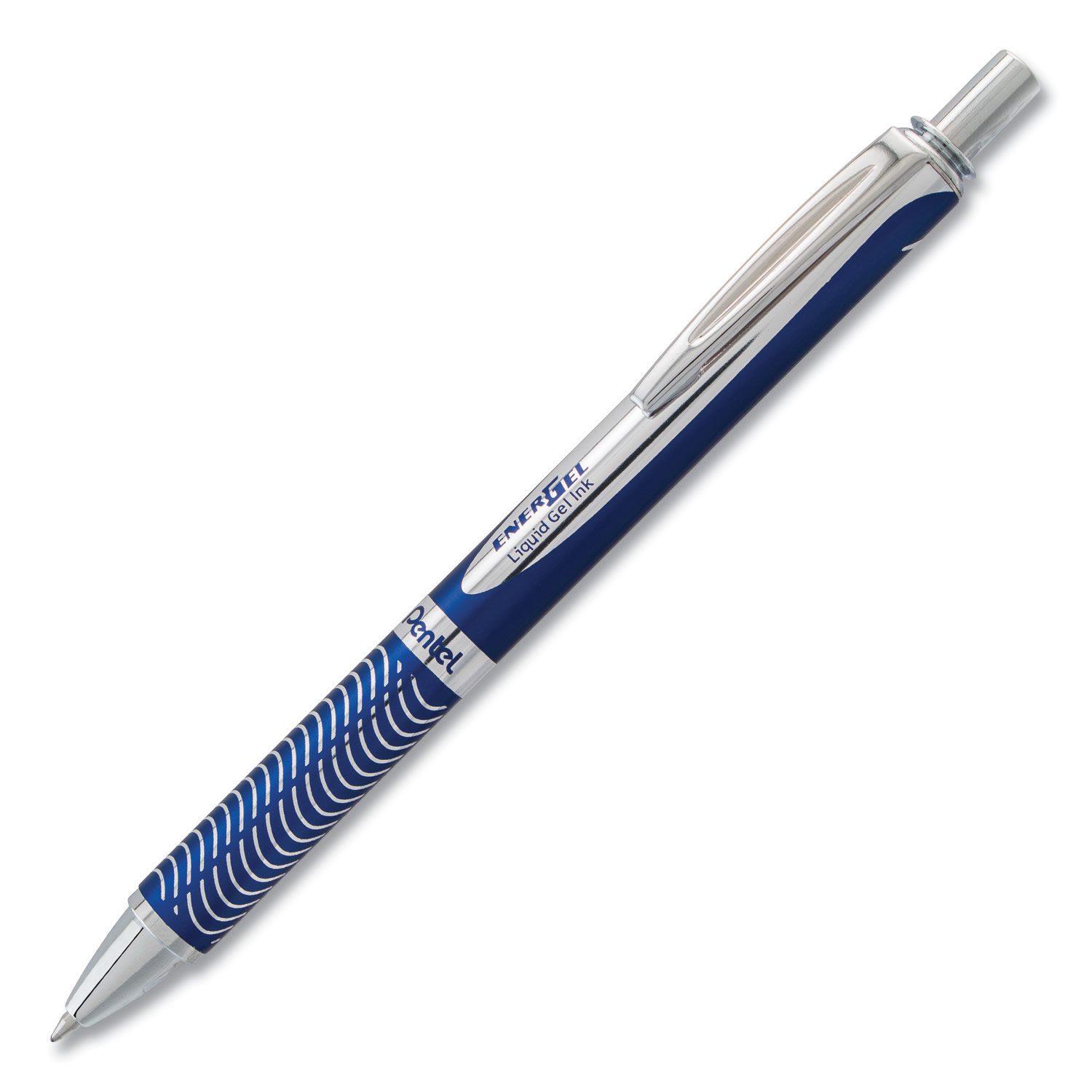 EnerGel Alloy RT Gel Pen Retractable, Medium 0.7 mm, Black Ink, Blue Barrel