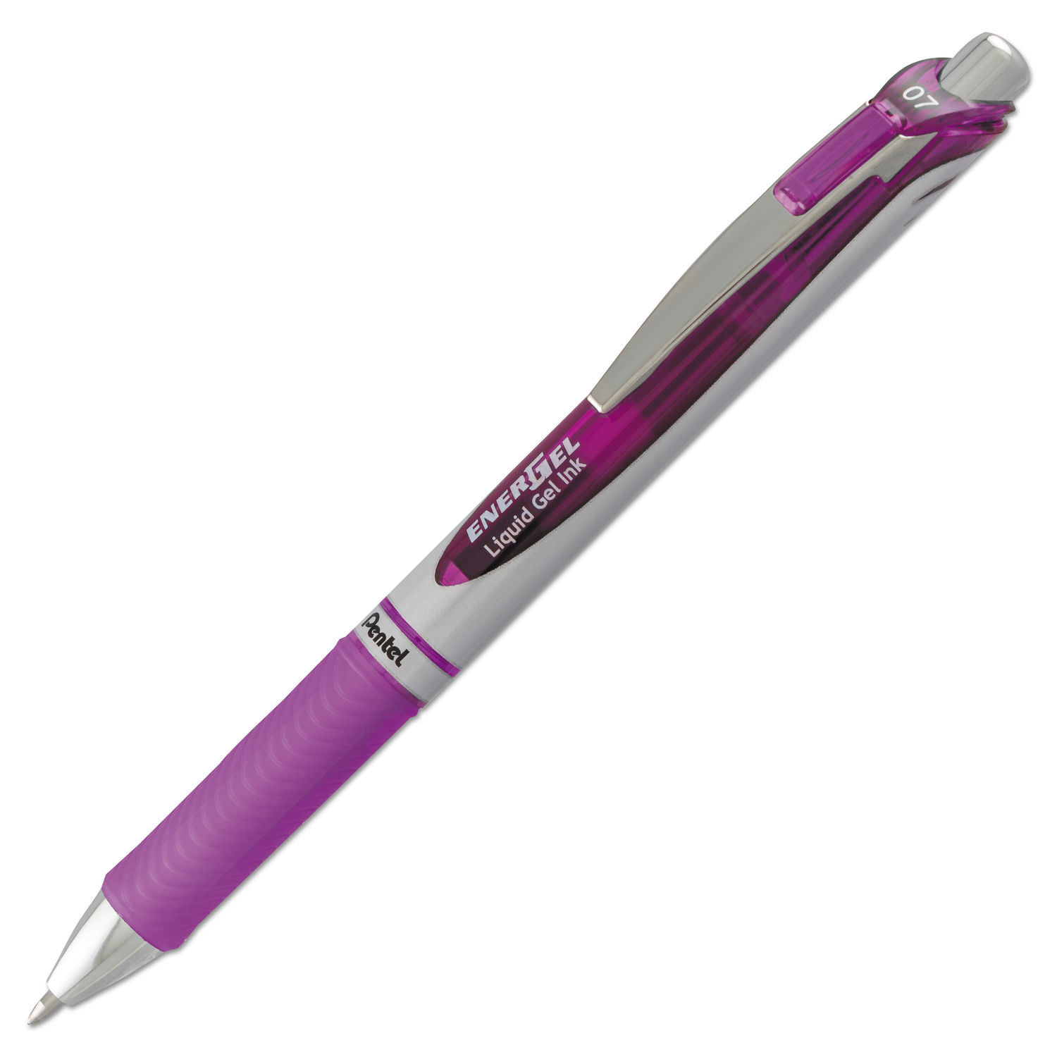 EnerGel RTX Gel Pen Retractable, Medium 0.7 mm, Violet Ink, Violet/Gray Barrel
