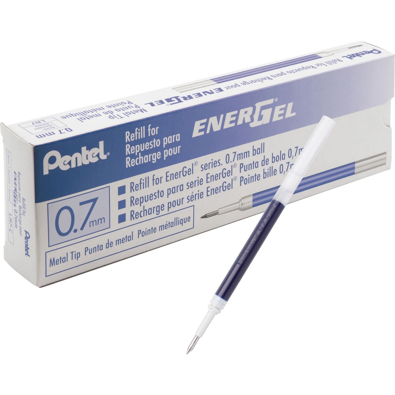 EnerGel .7mm Liquid Gel Pen Refill 0.70 mm, Fine Point, Blue Ink, Smudge Proof, Smear Proof, Quick-drying Ink, Glob-free, Smooth Writing, 12 / Box